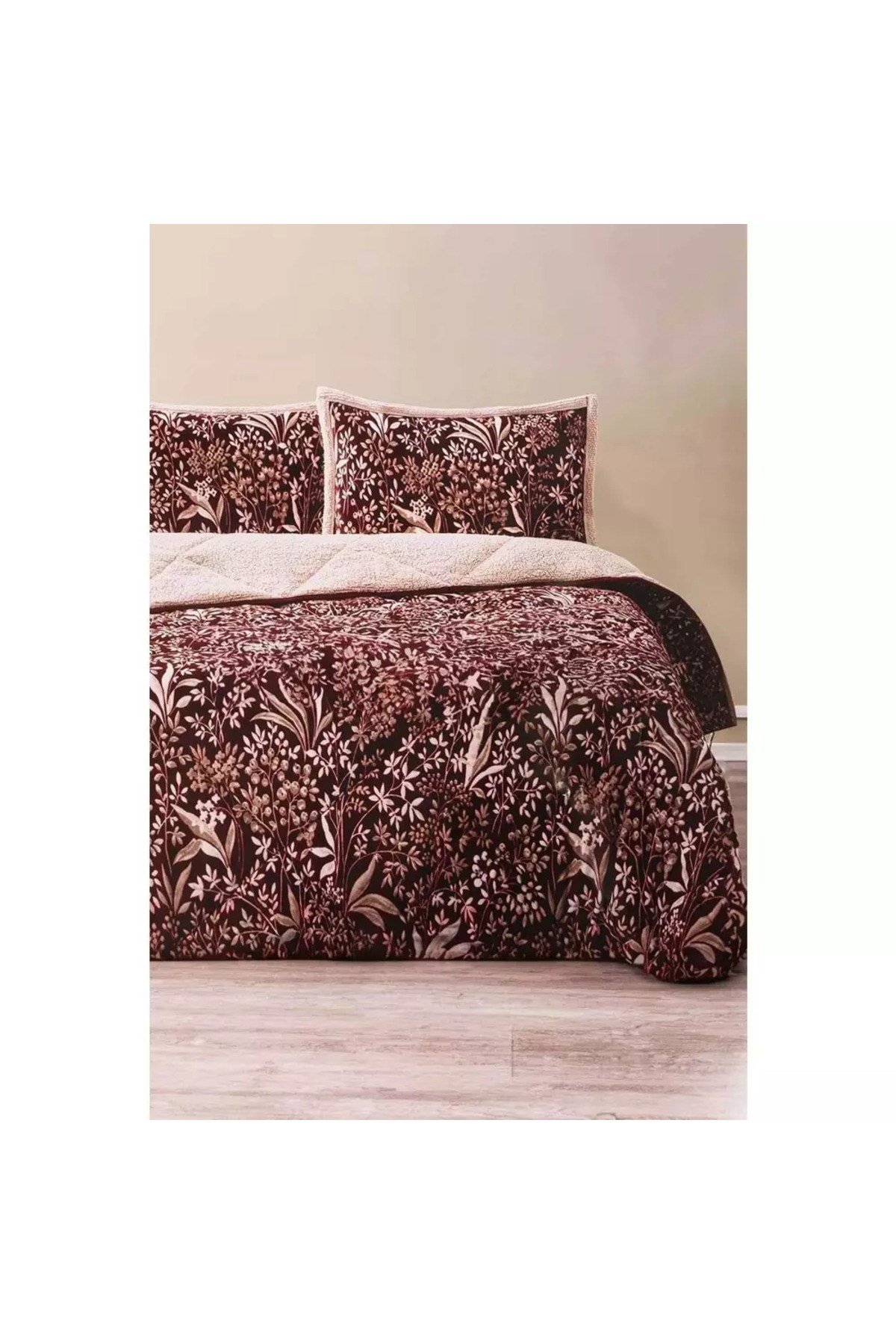 Comforter Tek Kişilik Yorgan Seti 160*240 Botanica Bordo