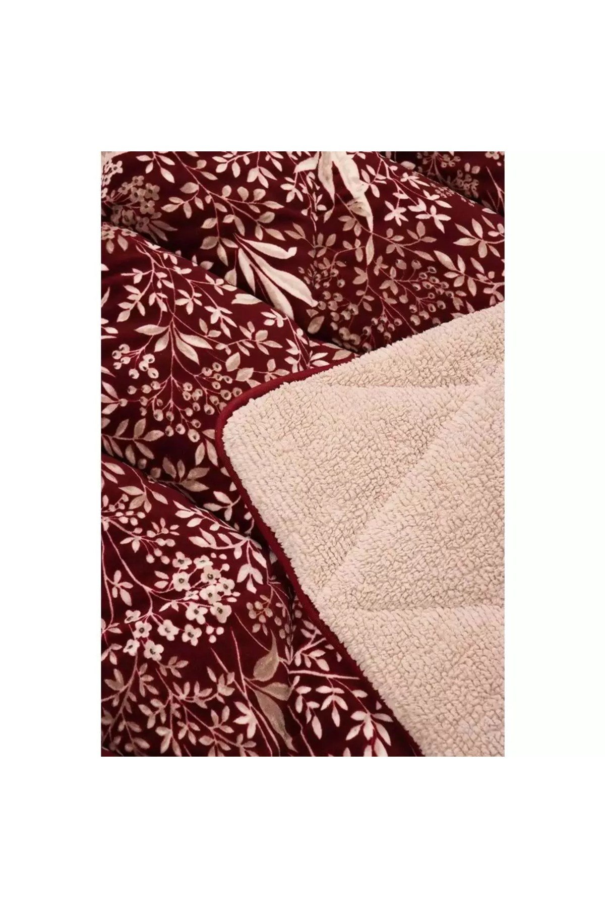 Comforter Tek Kişilik Yorgan Seti 160*240 Botanica Bordo
