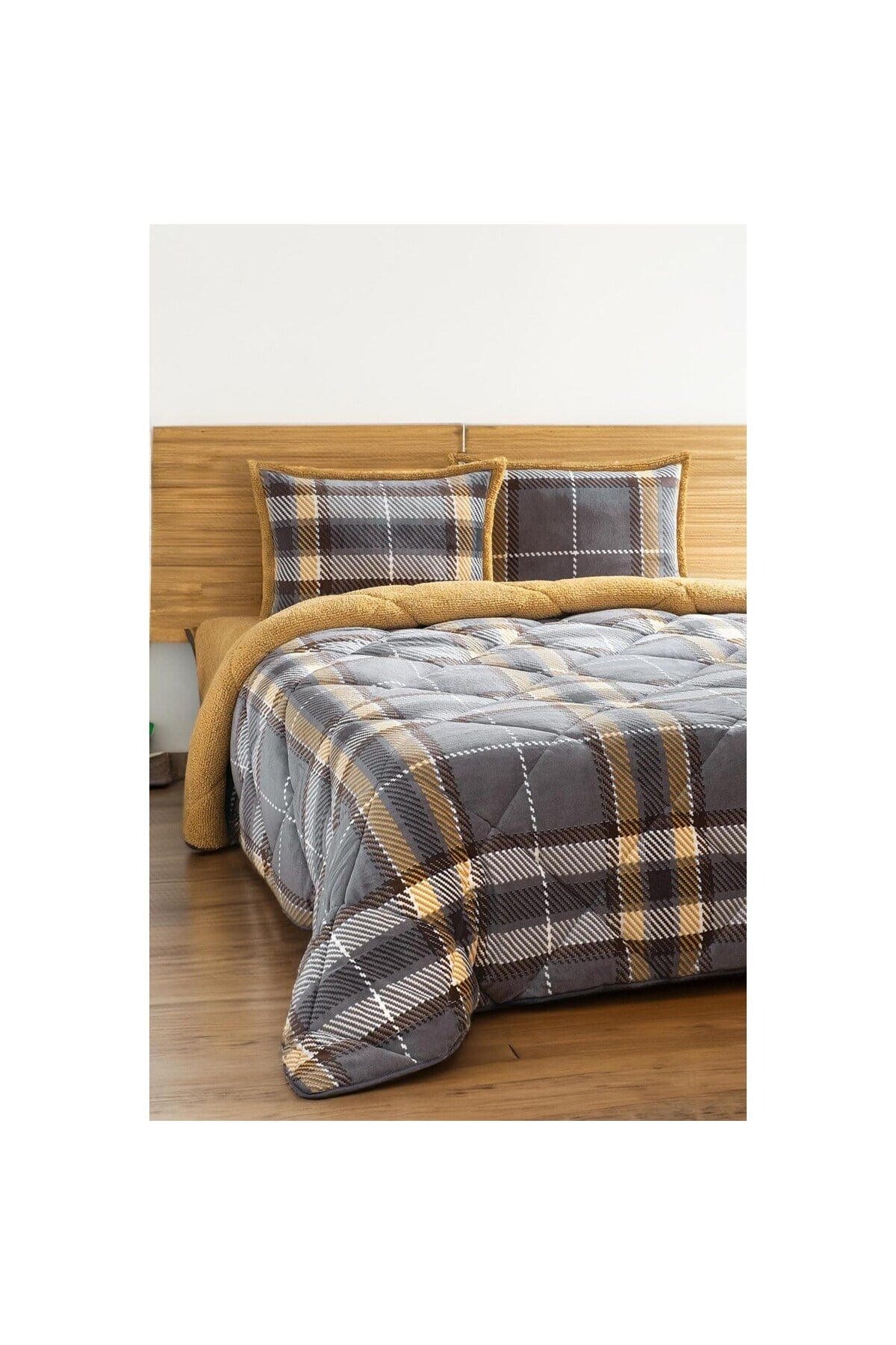 Comforter Tek Kişilik Yorgan Seti  Antonin Gri-Sarı