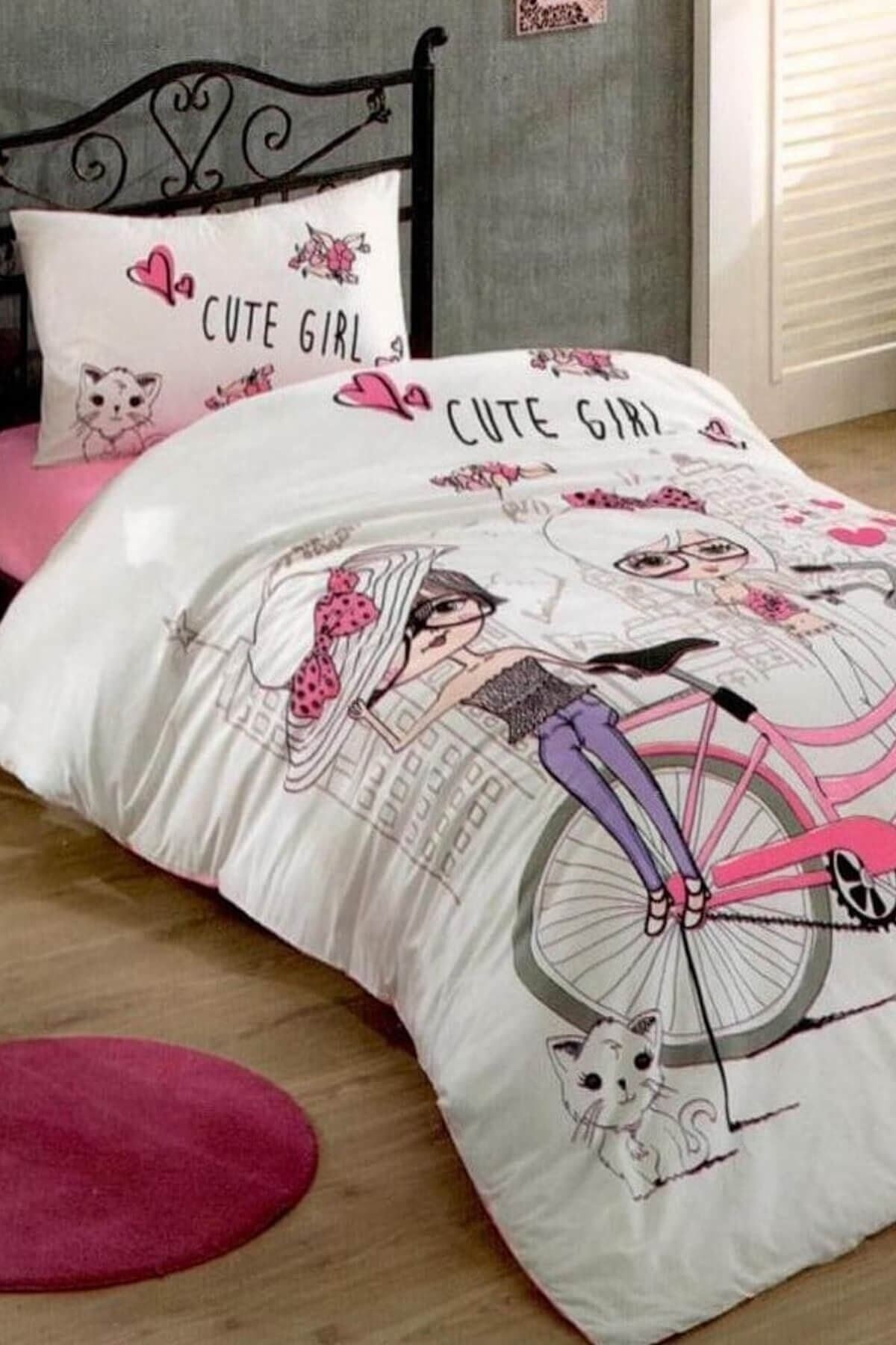 Cute Girls Ranforce Tek Kişilik Nevresim Takımı