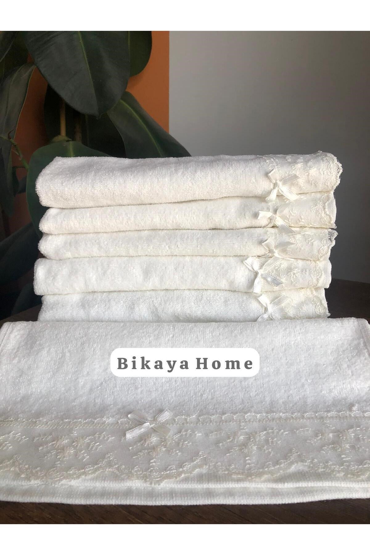 Dantelli 30x50 cm 6 Adet Kadife Mutfak Havlusu | %100 Cotton | Çeyizlik, Hediyelik, Mevlütlük