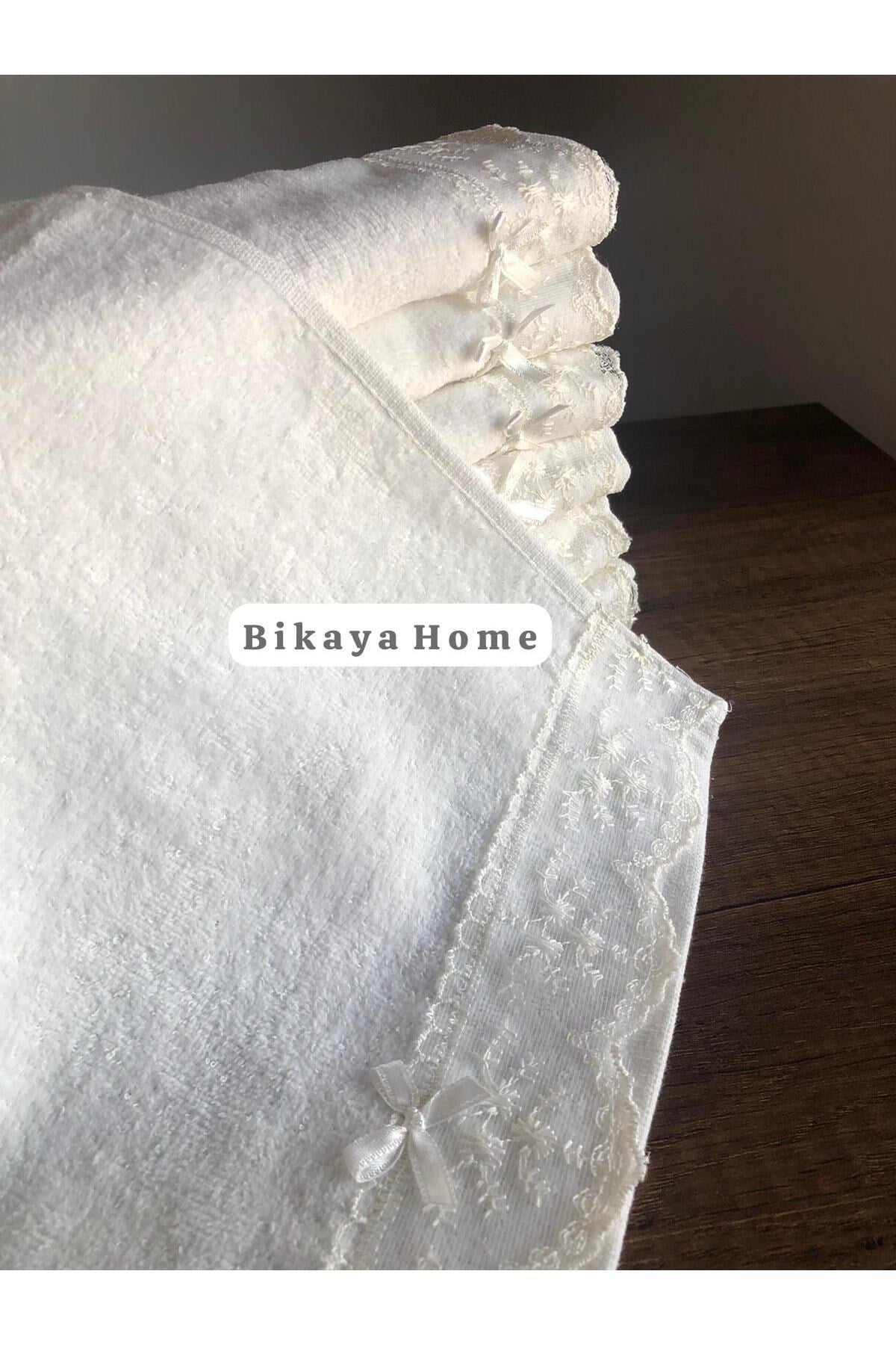 Dantelli 30x50 cm 6 Adet Kadife Mutfak Havlusu | %100 Cotton | Çeyizlik, Hediyelik, Mevlütlük
