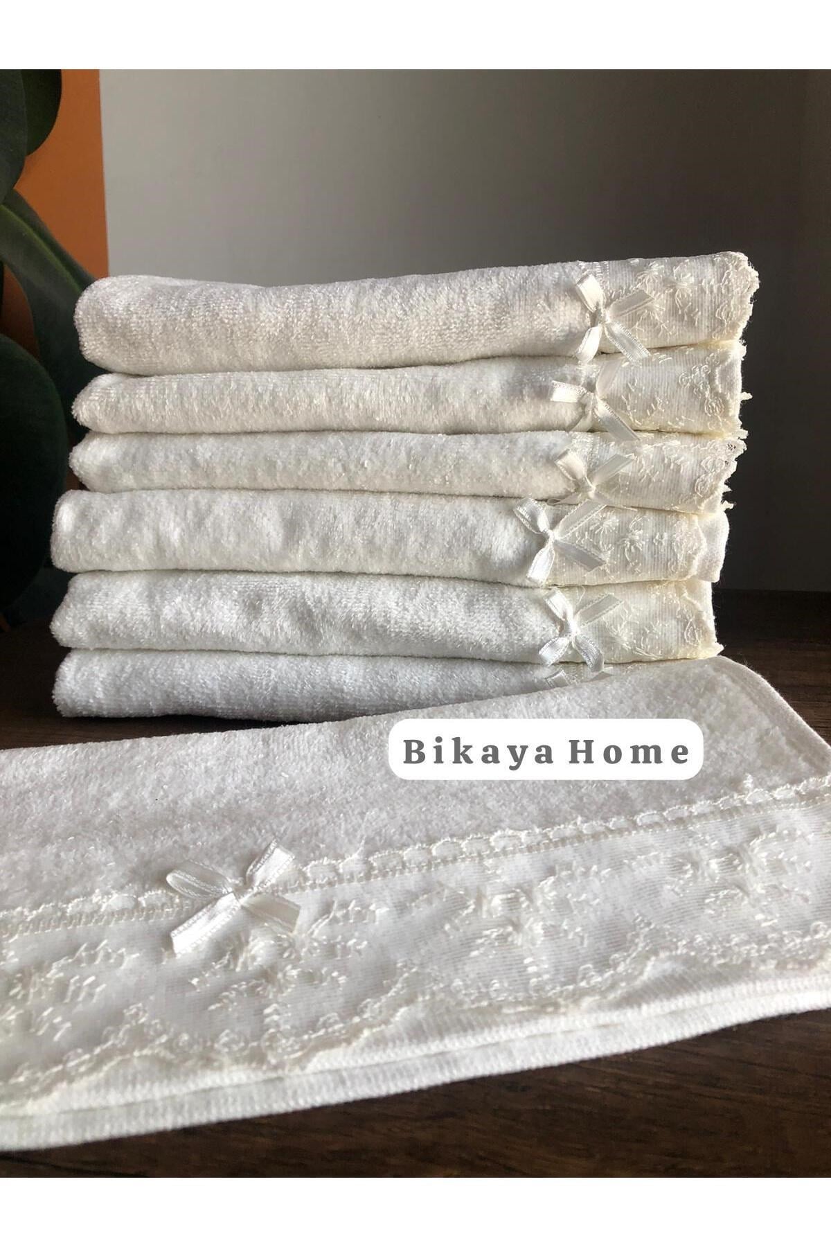 Dantelli 30x50 cm 6 Adet Kadife Mutfak Havlusu | %100 Cotton | Çeyizlik, Hediyelik, Mevlütlük
