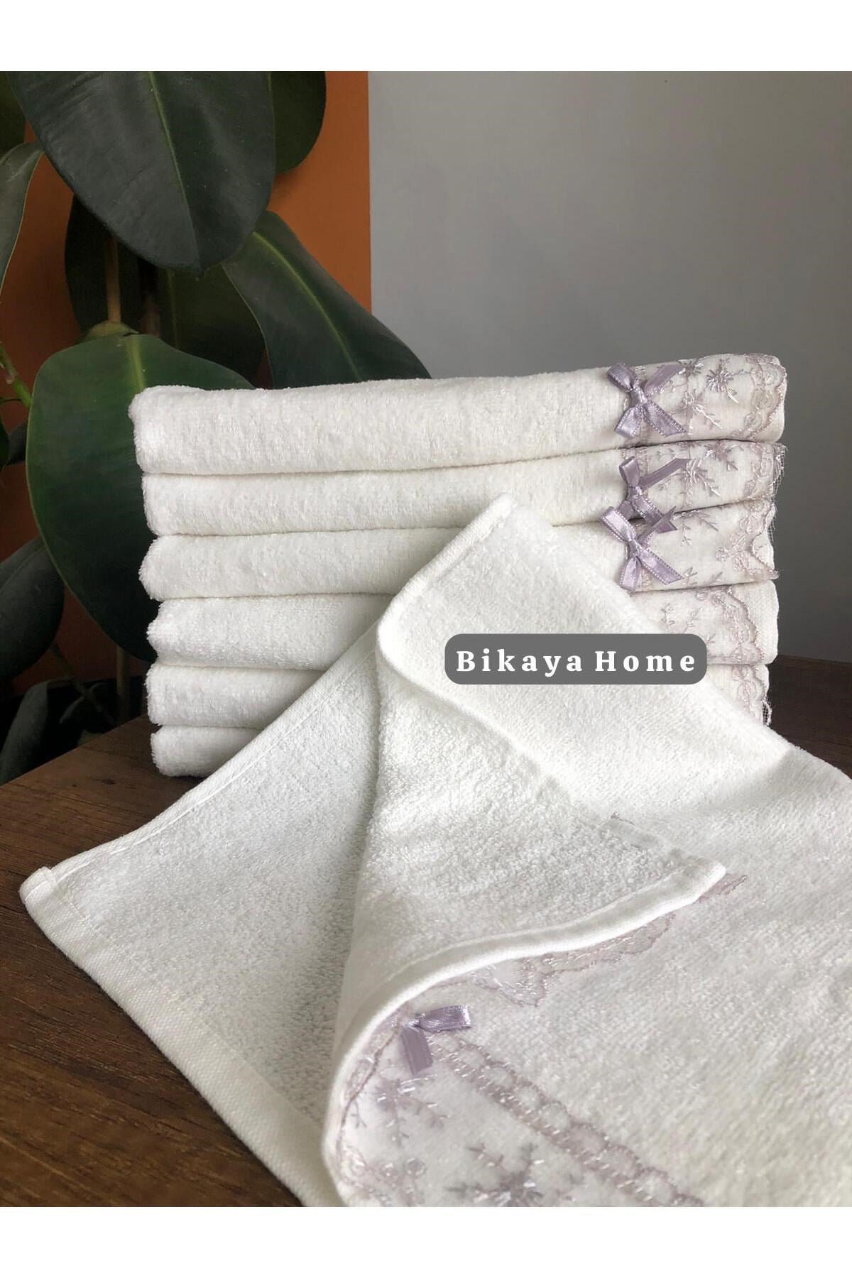 Dantelli 30x50 cm 6 Adet Kadife Mutfak Havlusu | %100 Cotton | Çeyizlik, Hediyelik, Mevlütlük