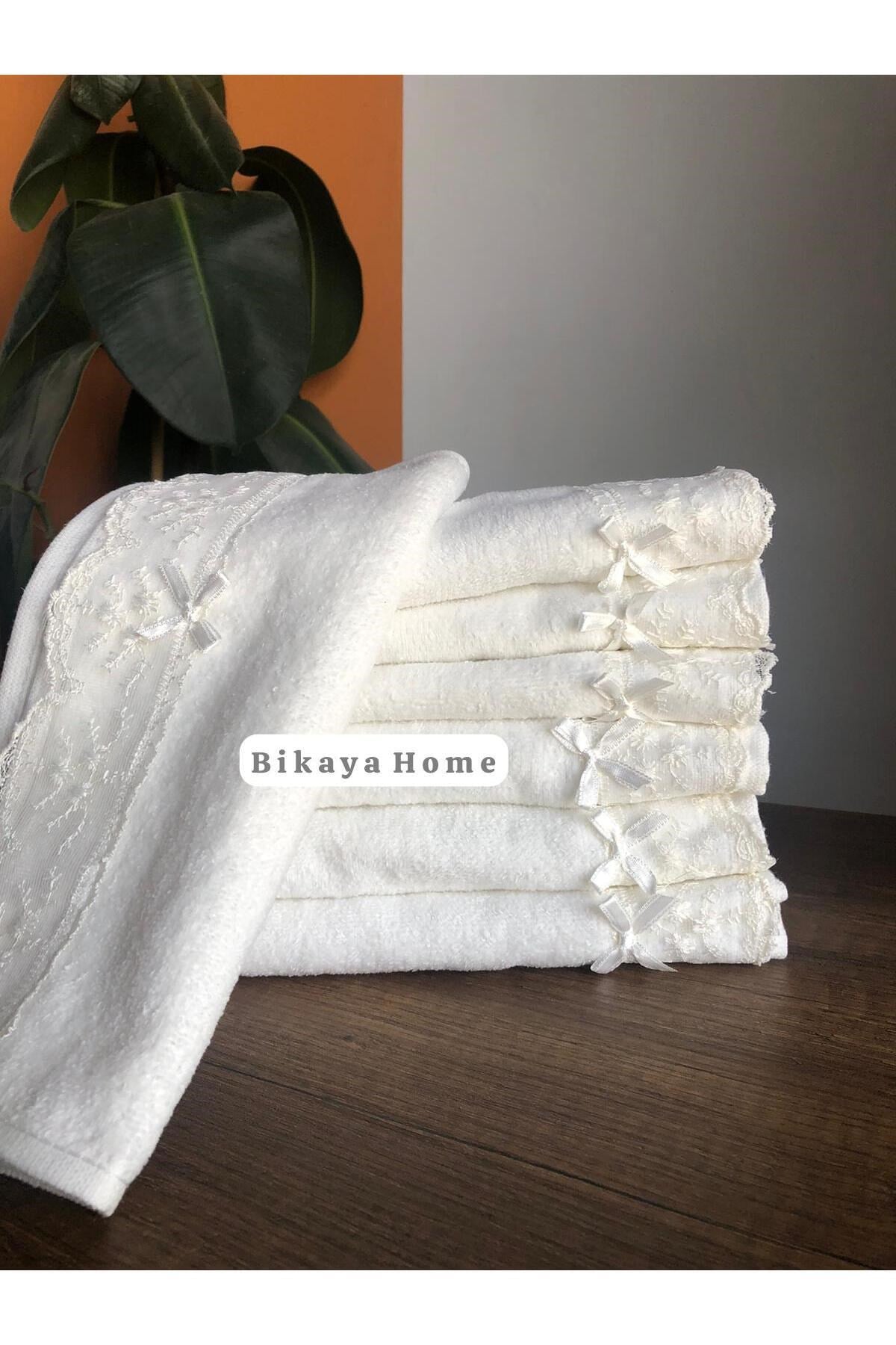 Dantelli 30x50 cm 6 Adet Kadife Mutfak Havlusu | %100 Cotton | Çeyizlik, Hediyelik, Mevlütlük
