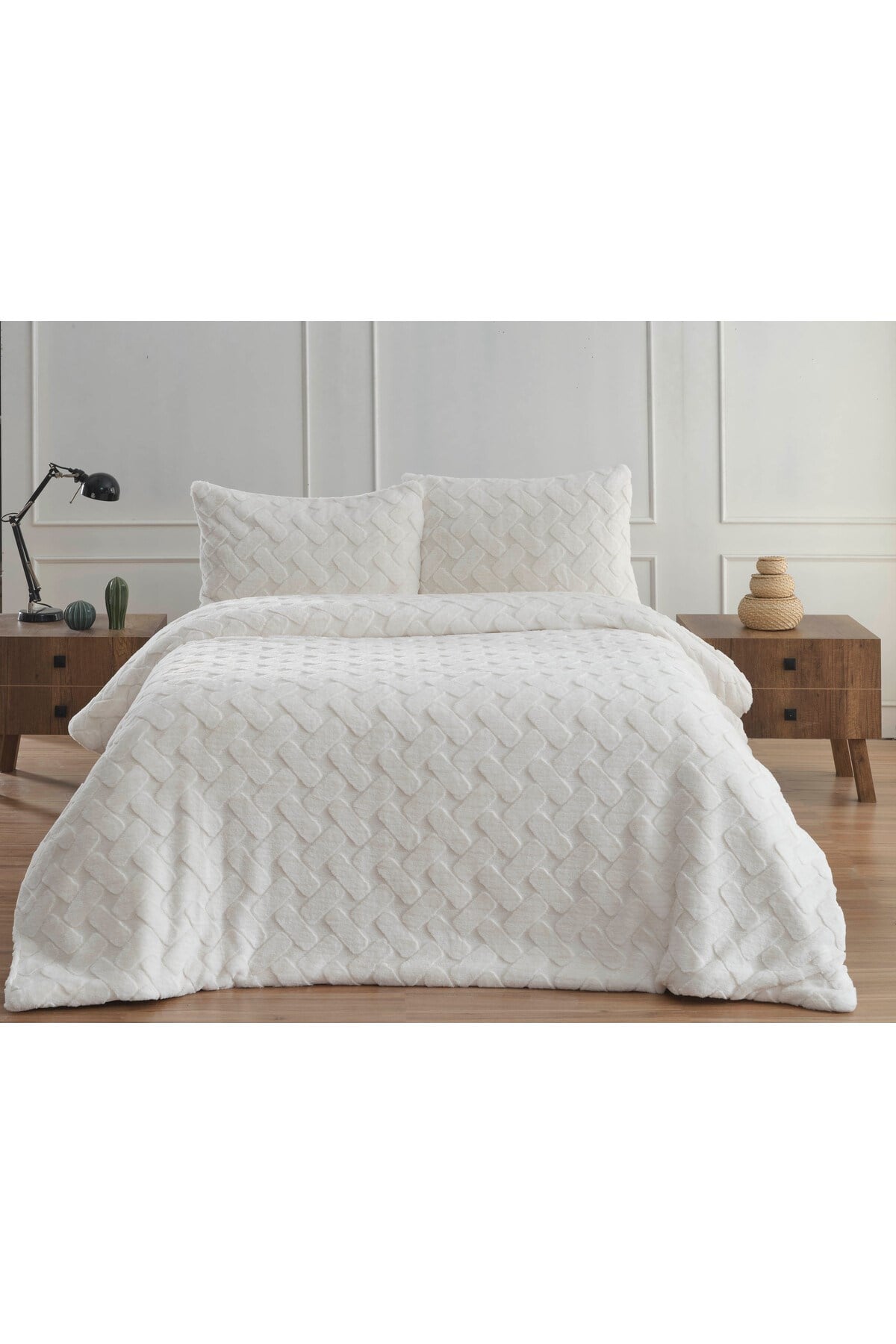Diamond 3 Parça Pietra Çift Kişilik Kürk Comforter Yorgan Seti - 220x240 cm - Orijinal Çantalı