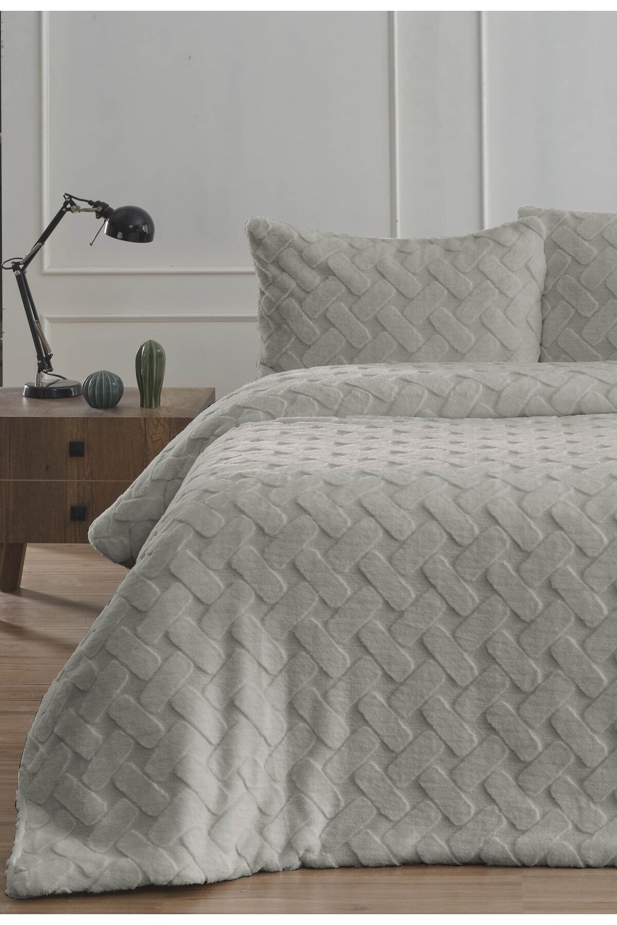 Diamond 3 Parça Pietra Çift Kişilik Kürk Comforter Yorgan Seti - 220x240 cm - Orijinal Çantalı