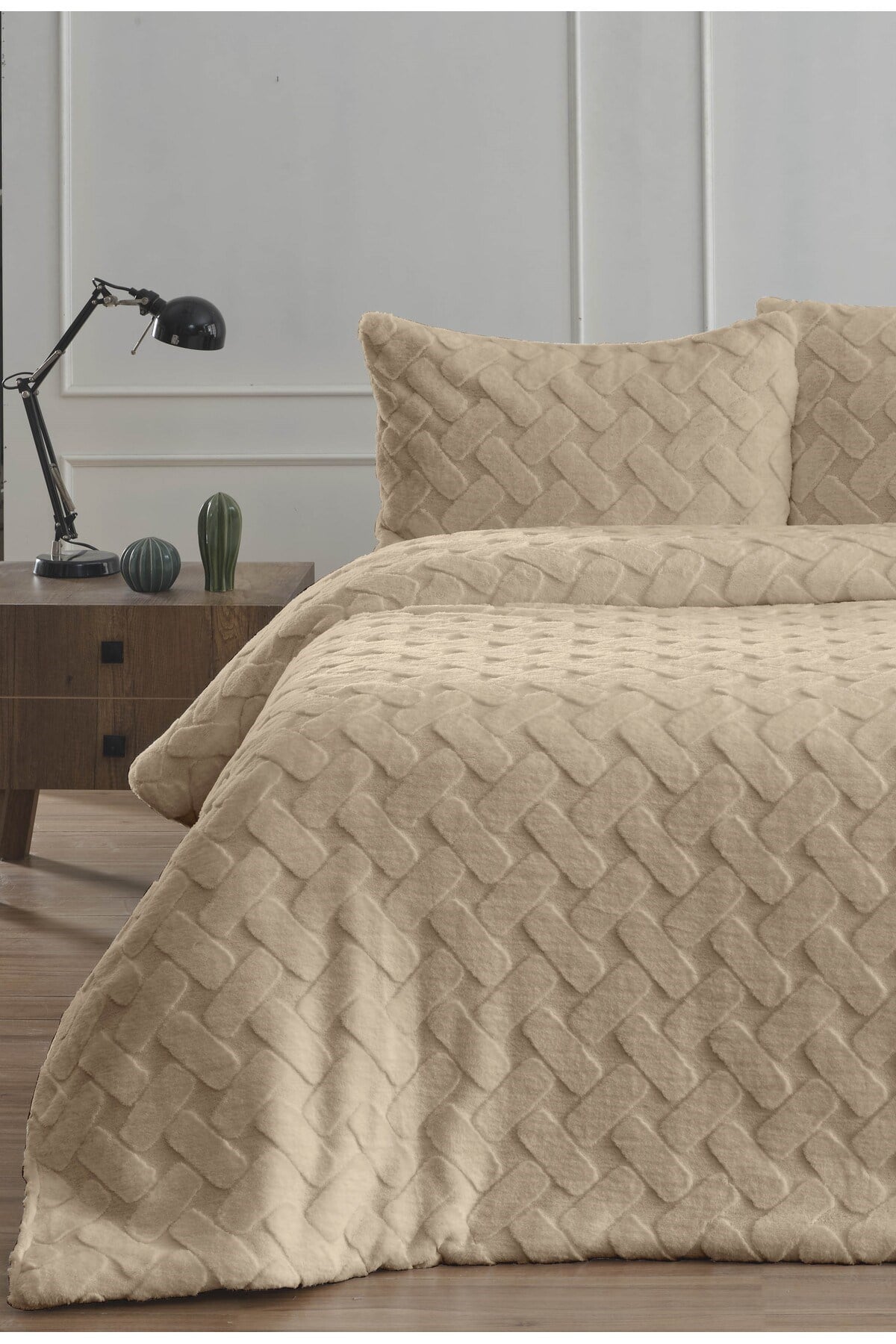 Diamond 3 Parça Pietra Çift Kişilik Kürk Comforter Yorgan Seti - 220x240 cm - Orijinal Çantalı