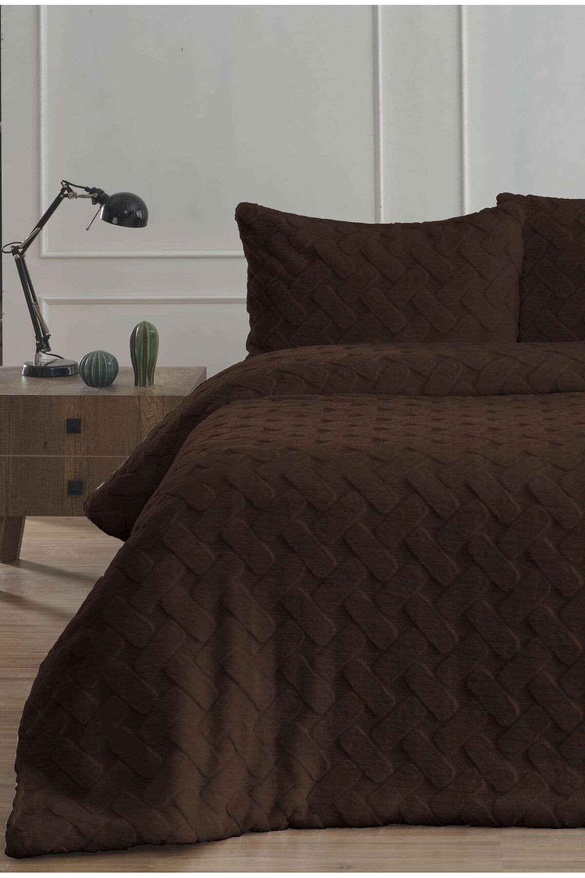 Diamond 3 Parça Pietra Çift Kişilik Kürk Comforter Yorgan Seti - 220x240 cm - Orijinal Çantalı