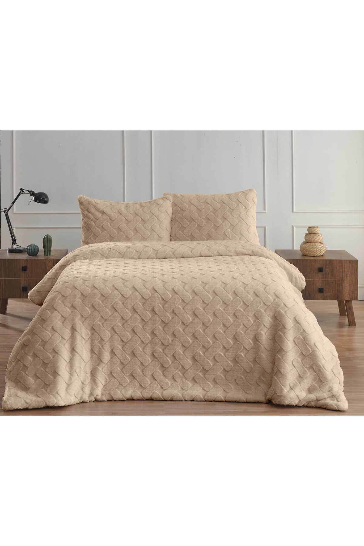 Diamond 3 Parça Pietra Çift Kişilik Kürk Comforter Yorgan Seti - 220x240 cm - Orijinal Çantalı
