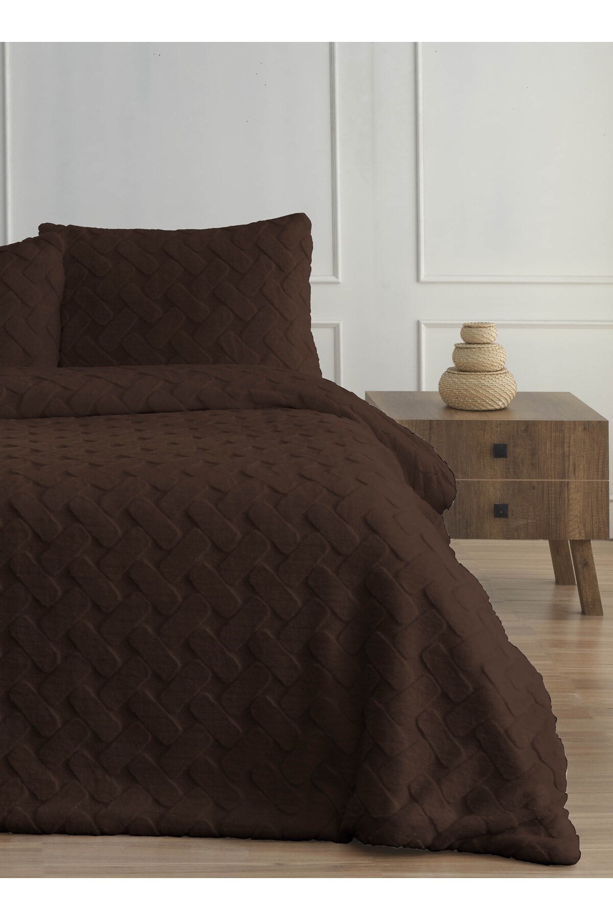 Diamond 3 Parça Pietra Çift Kişilik Kürk Comforter Yorgan Seti - 220x240 cm - Orijinal Çantalı