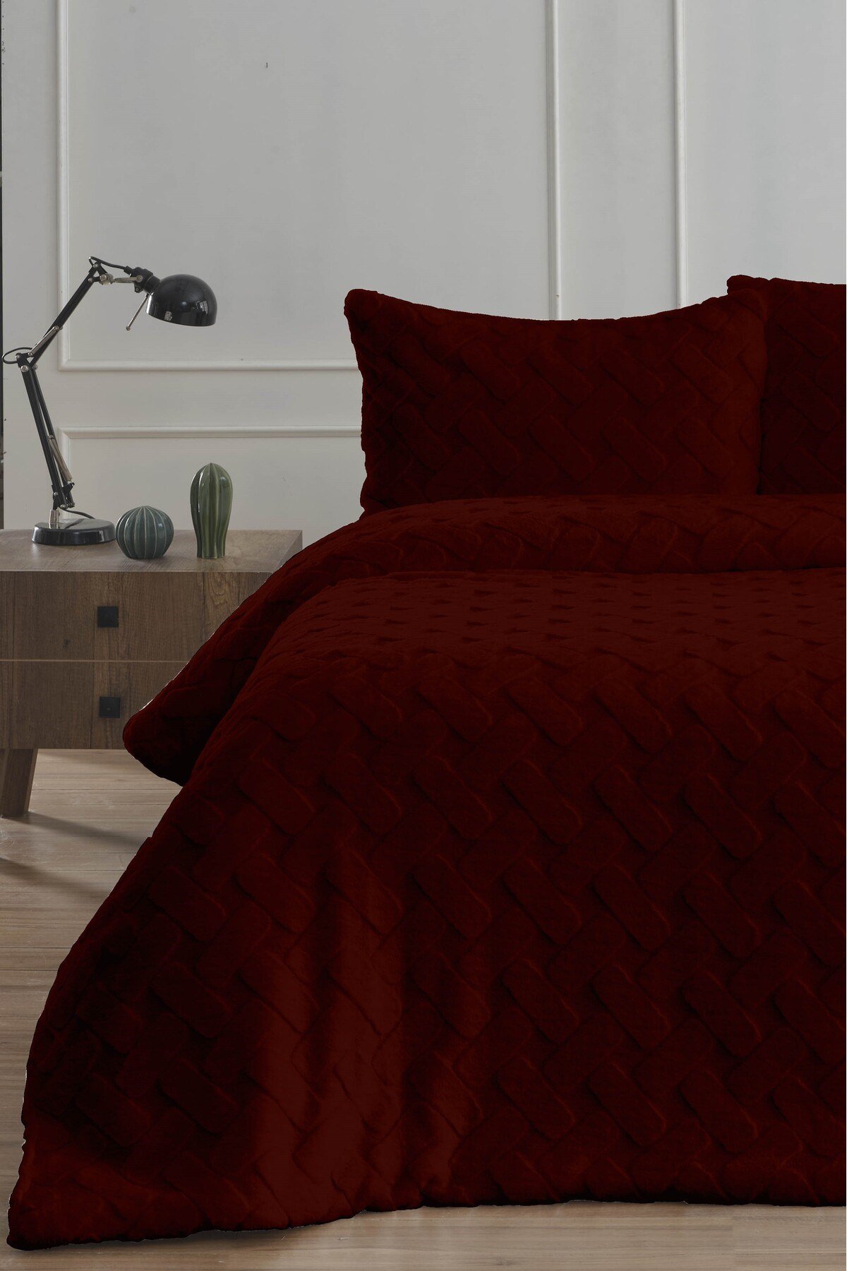 Diamond 3 Parça Pietra Çift Kişilik Kürk Comforter Yorgan Seti - 220x240 cm - Orijinal Çantalı