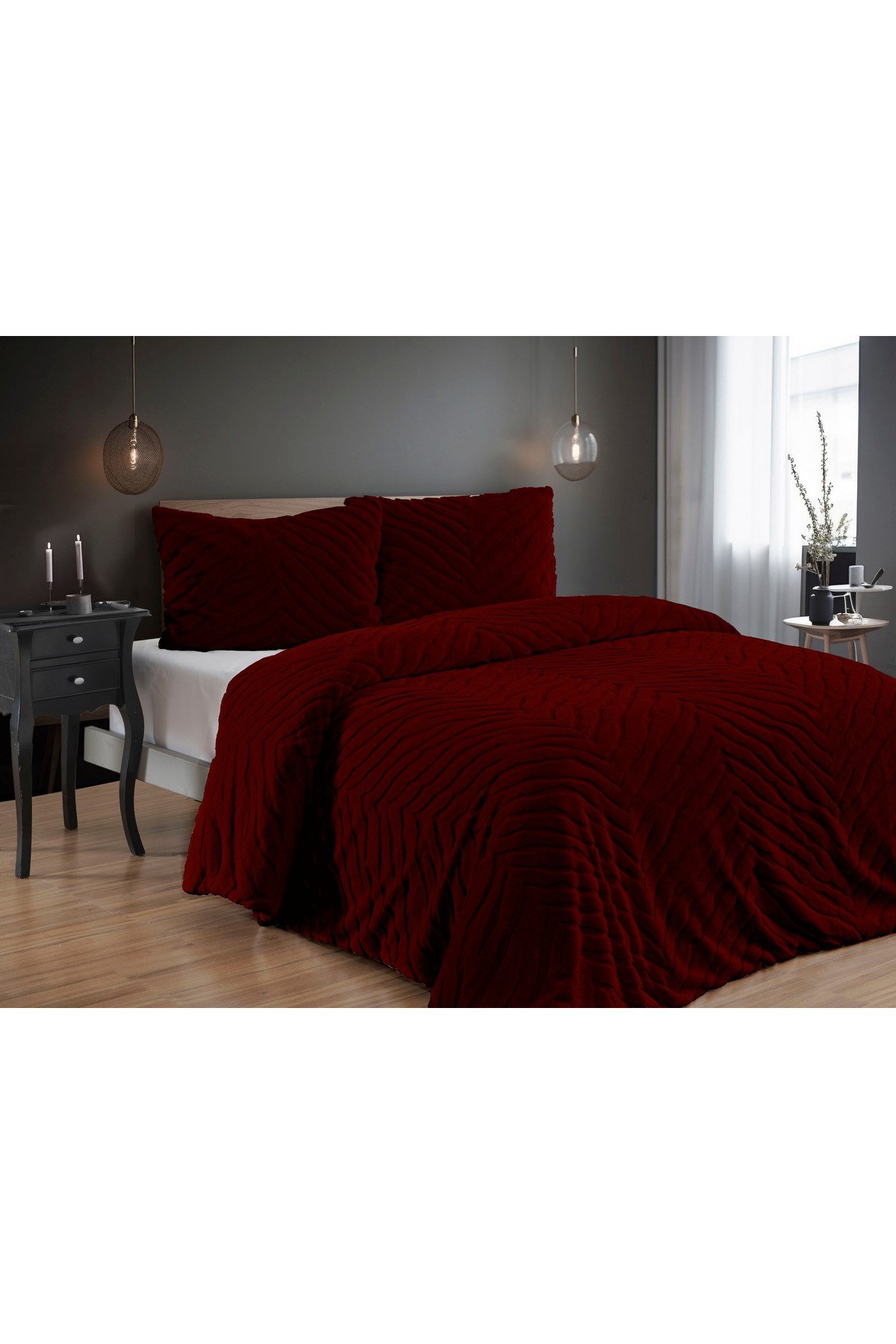 Diamond 3 Parça Zebra Kürk Comforter Yorgan Seti - 220x240 cm - Orijinal Çantalı