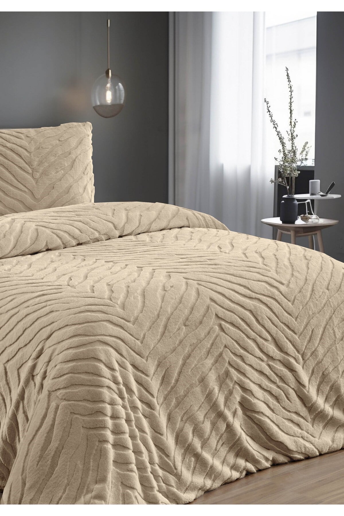 Diamond 3 Parça Zebra Kürk Comforter Yorgan Seti - 220x240 cm - Orijinal Çantalı