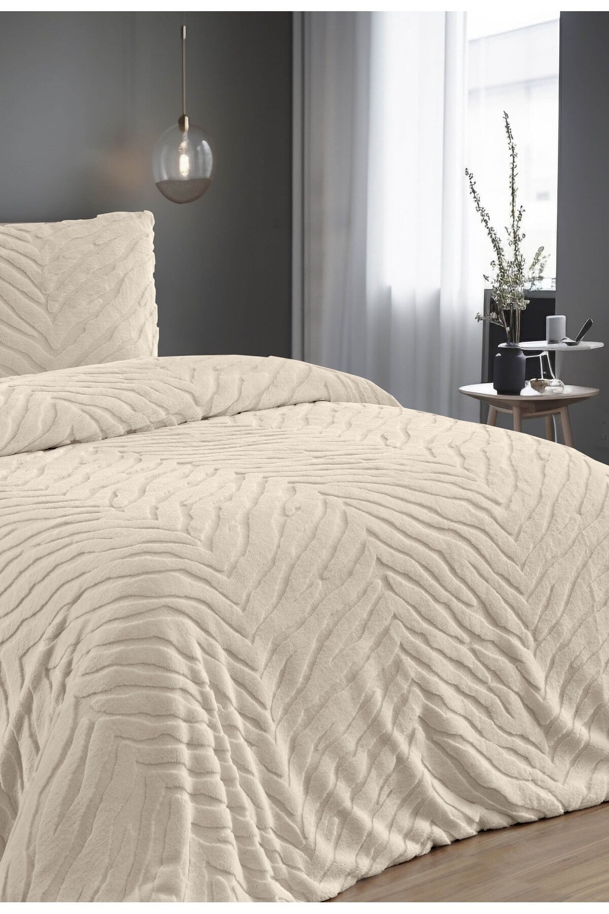 Diamond 3 Parça Zebra Kürk Comforter Yorgan Seti - 220x240 cm - Orijinal Çantalı