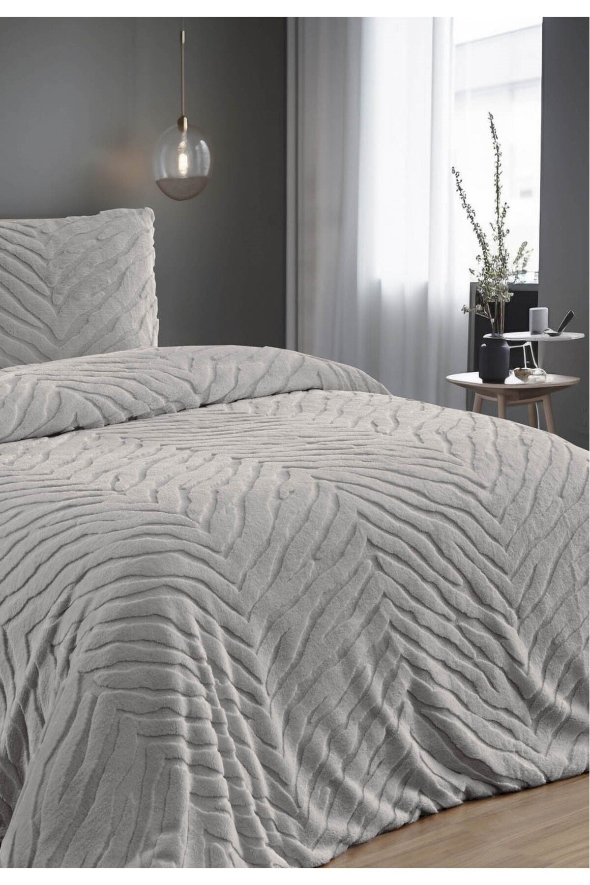 Diamond 3 Parça Zebra Kürk Comforter Yorgan Seti - 220x240 cm - Orijinal Çantalı