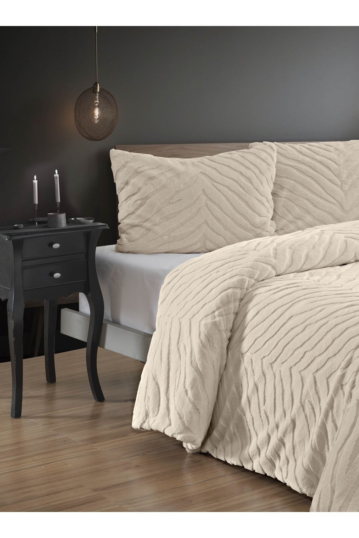 Diamond 3 Parça Zebra Kürk Comforter Yorgan Seti - 220x240 cm - Orijinal Çantalı