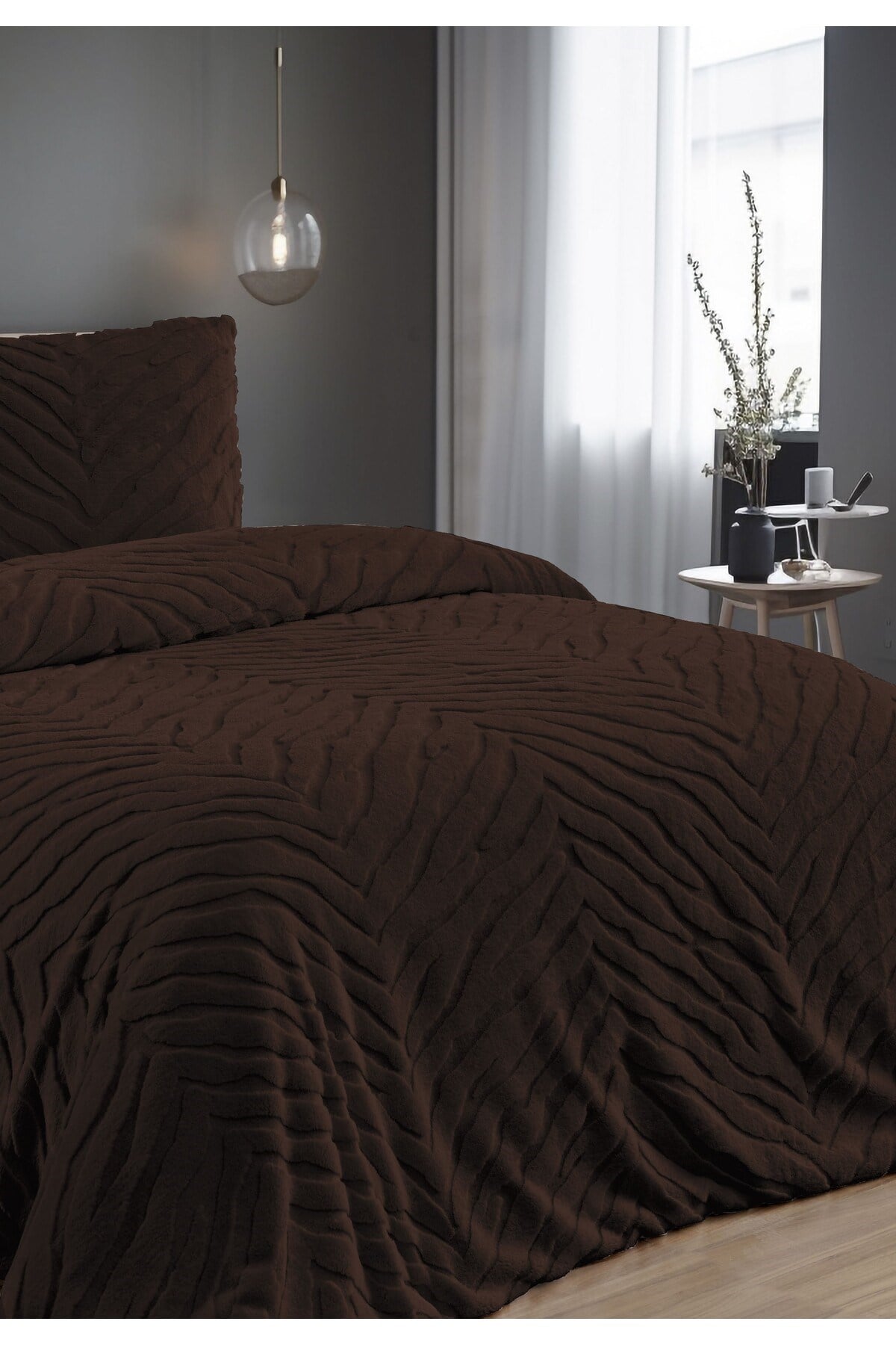 Diamond 3 Parça Zebra Kürk Comforter Yorgan Seti - 220x240 cm - Orijinal Çantalı