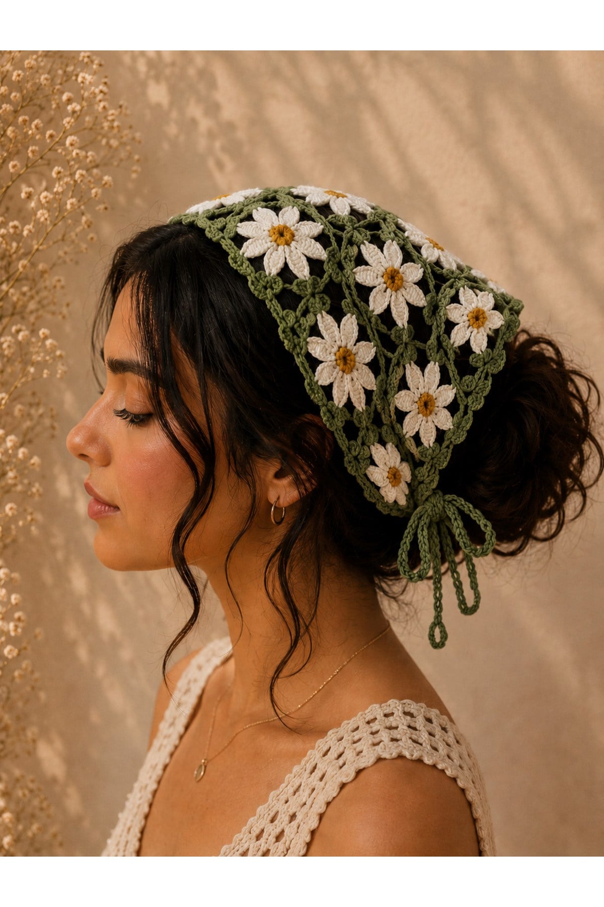 El Yapımı Örgü Bandana | %100 Pamuk | Çok Amaçlı Bel Şalı | Yazlık & Hediyelik