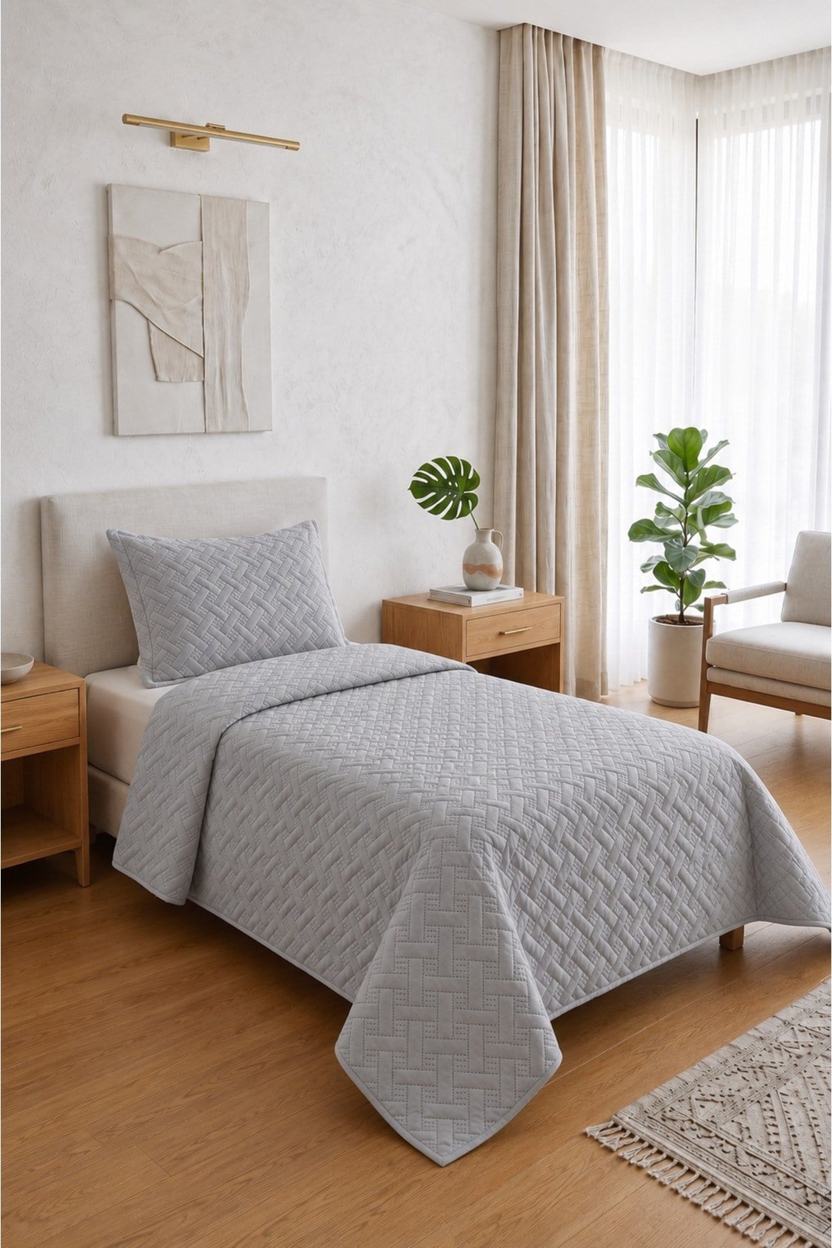 Elegance Tek Kişilik Yatak Örtüsü Seti | 180x230 cm | Kadife Dokulu | Şık ve Modern Tasarım