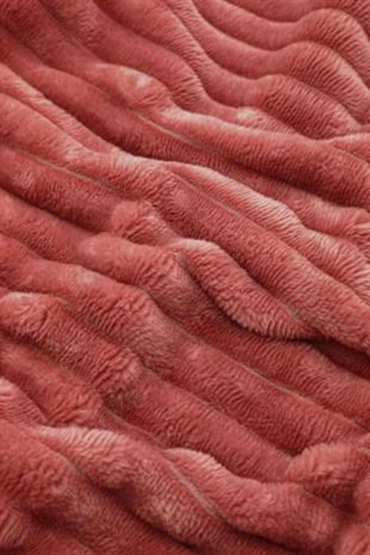 Eternity Fitilli Peluş Tek Kişilik Nevresim Takımı -bordo