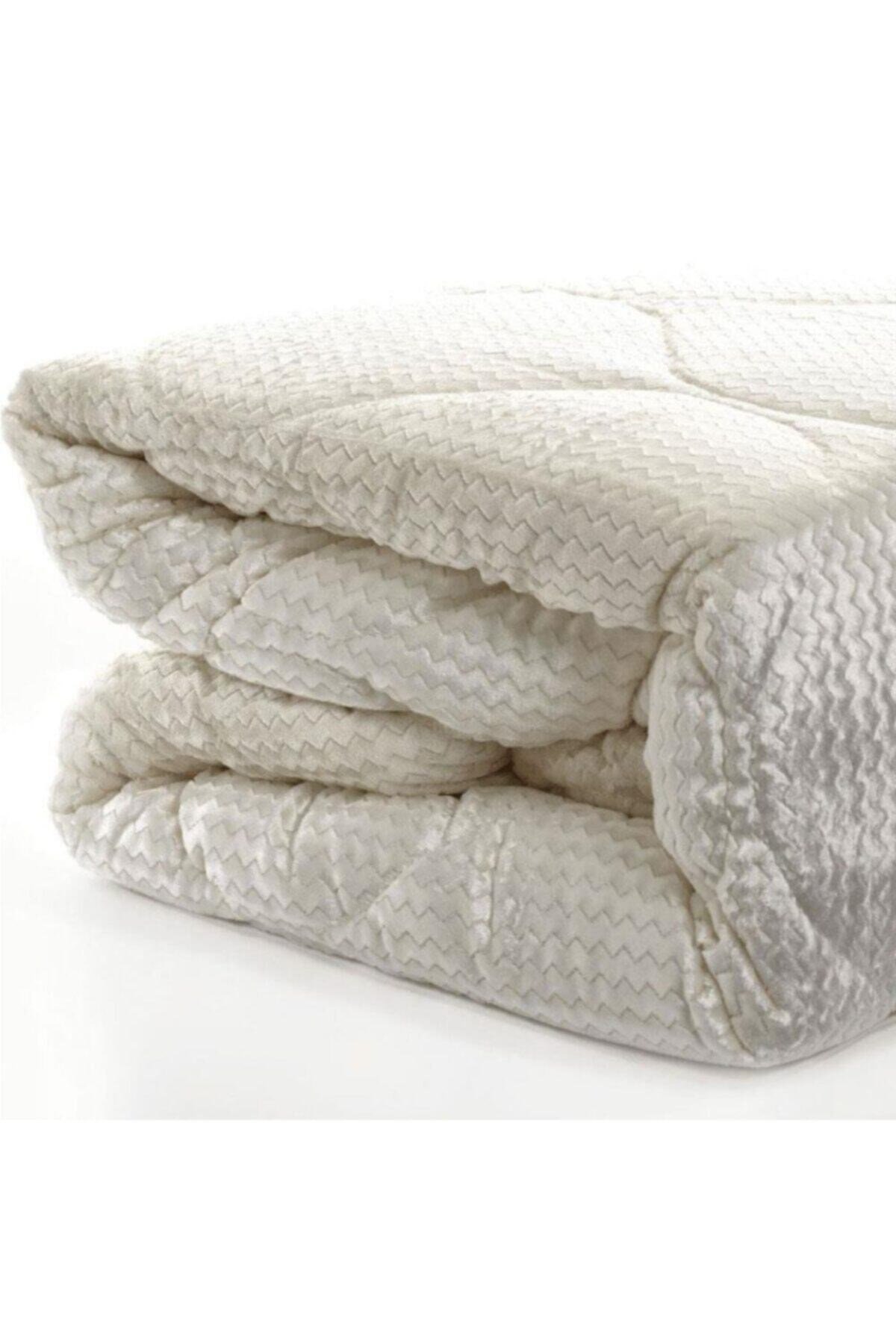 Fashion Micro Çift Kişilik Yorgan Zigzag Krem
