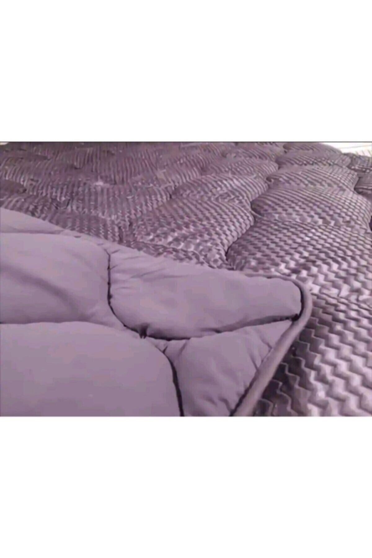 Fashion Micro Yorgan Zigzag Mürdüm Çift Kişilik