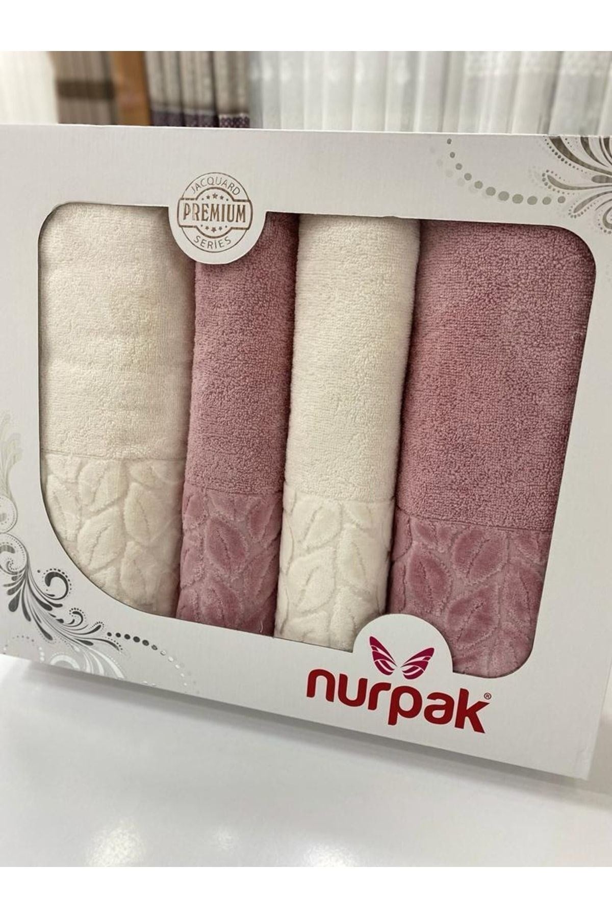 Hazal Banyo Takımı - Nurpak 4'lü Hamam Havlu Takımı-2adet 50x90-2adet 90x150 havlu