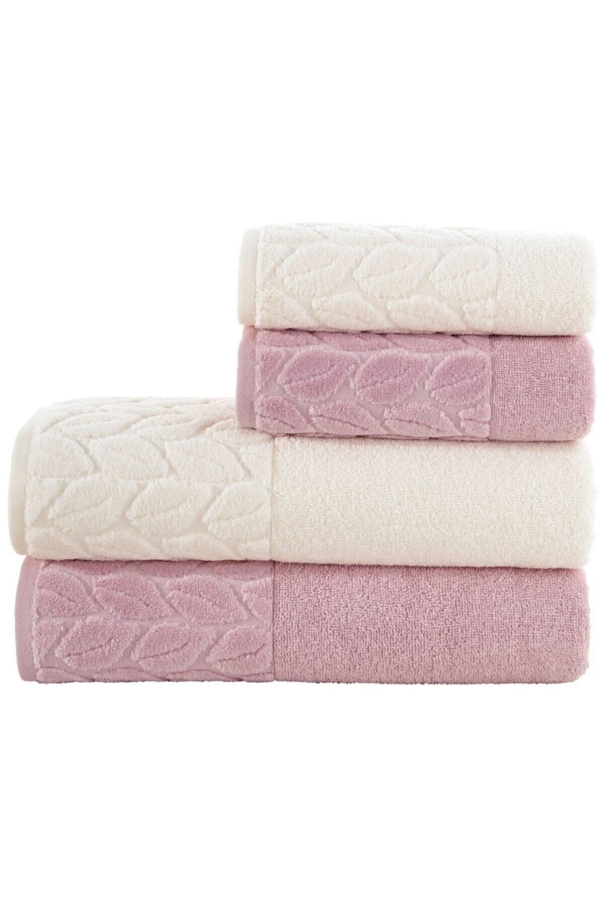 Hazal Banyo Takımı - Nurpak 4'lü Hamam Havlu Takımı-2adet 50x90-2adet 90x150 havlu