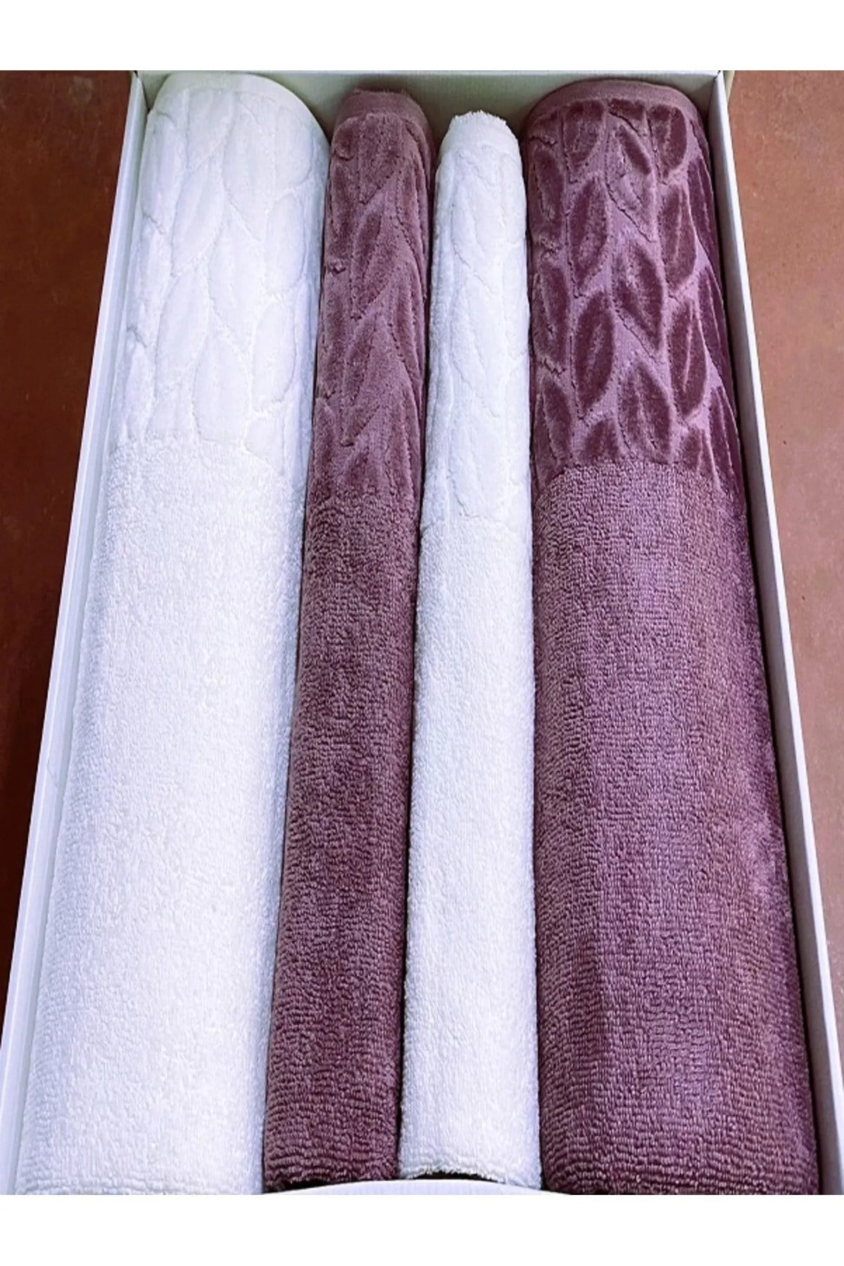 Hazal Banyo Takımı - Nurpak 4'lü Hamam Havlu Takımı-2adet 50x90-2adet 90x150 havlu