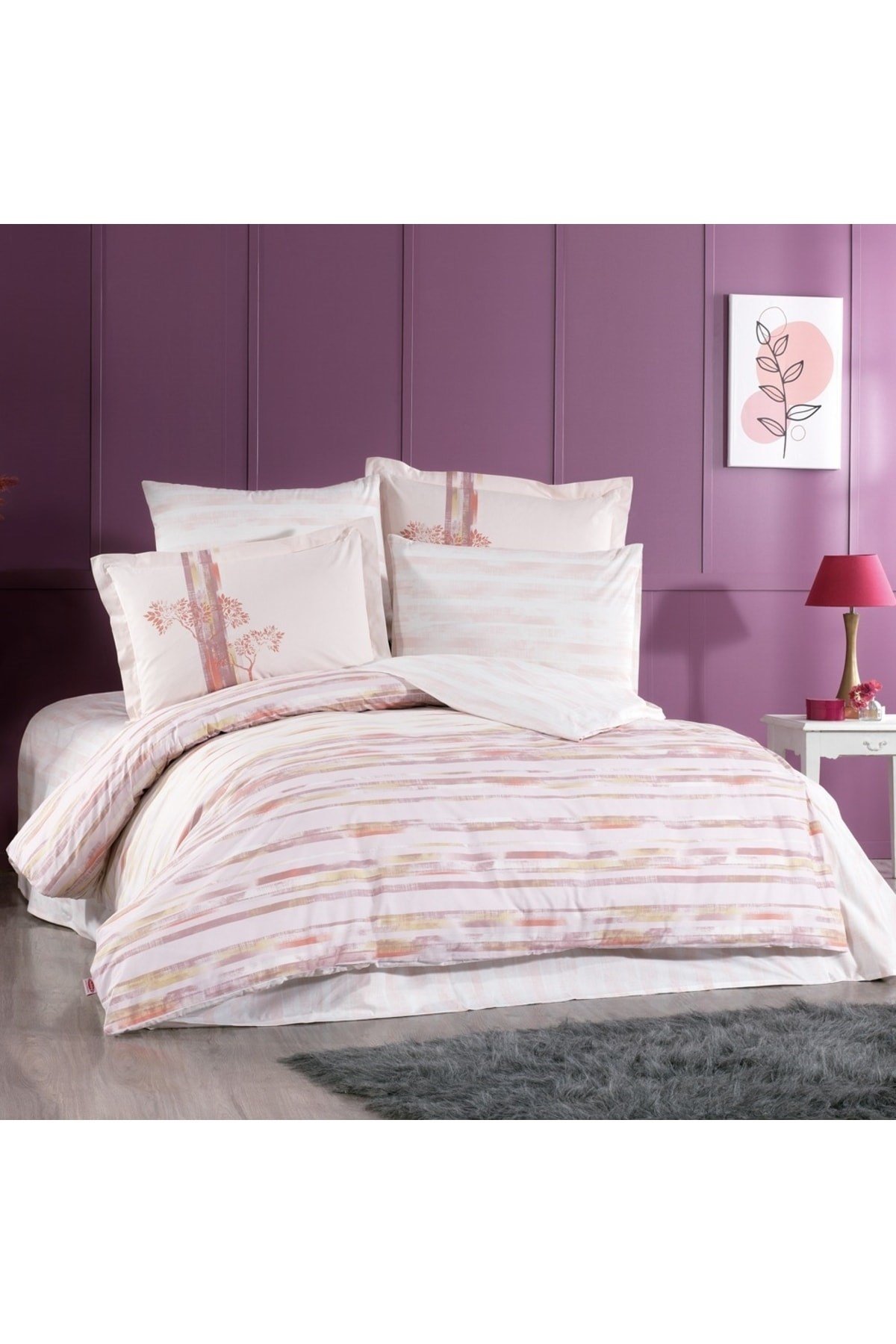 Hobby Çift Kiş. Poplin Nevresim Takımı - Blossom Kahve