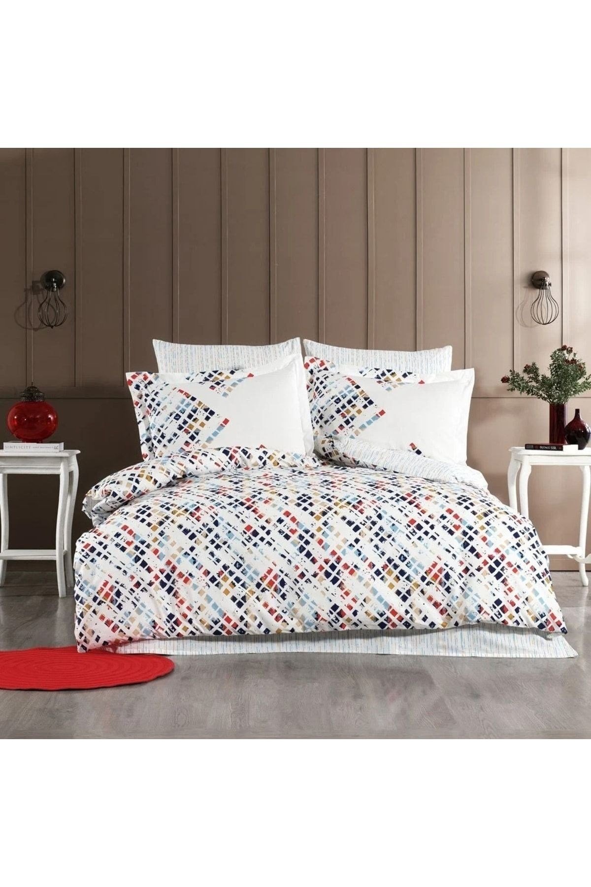 Hobby Çift Kiş. Poplin Nevresim Takımı - Rithym Lacivert