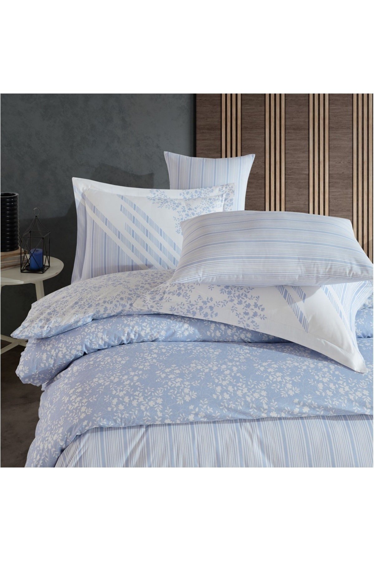 Hobby Çift Kiş. Poplin Nevresim Takımı - Romance Mavi