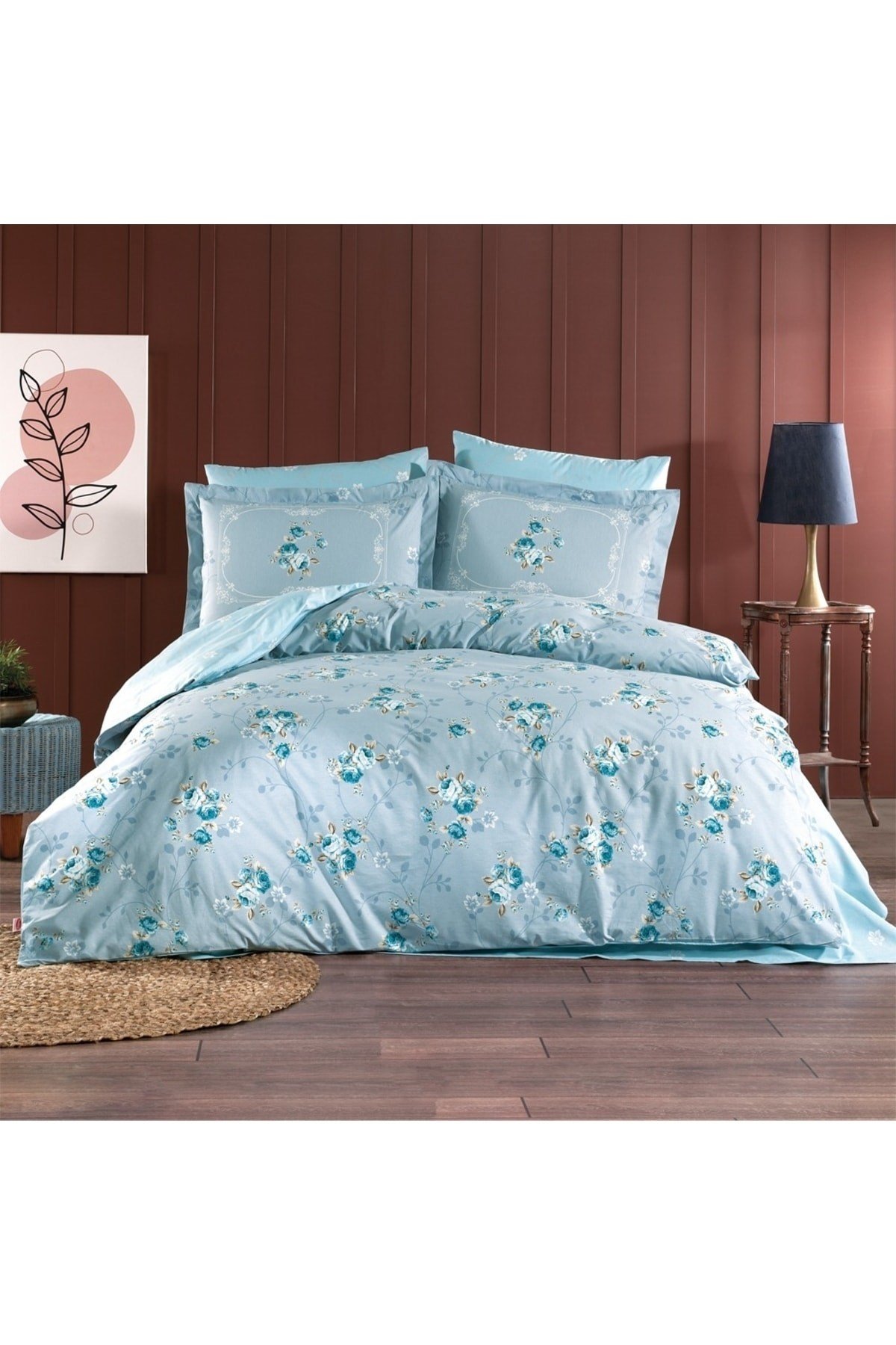 Hobby Çift Kiş. Poplin Nevresim Takımı - Martha Mint