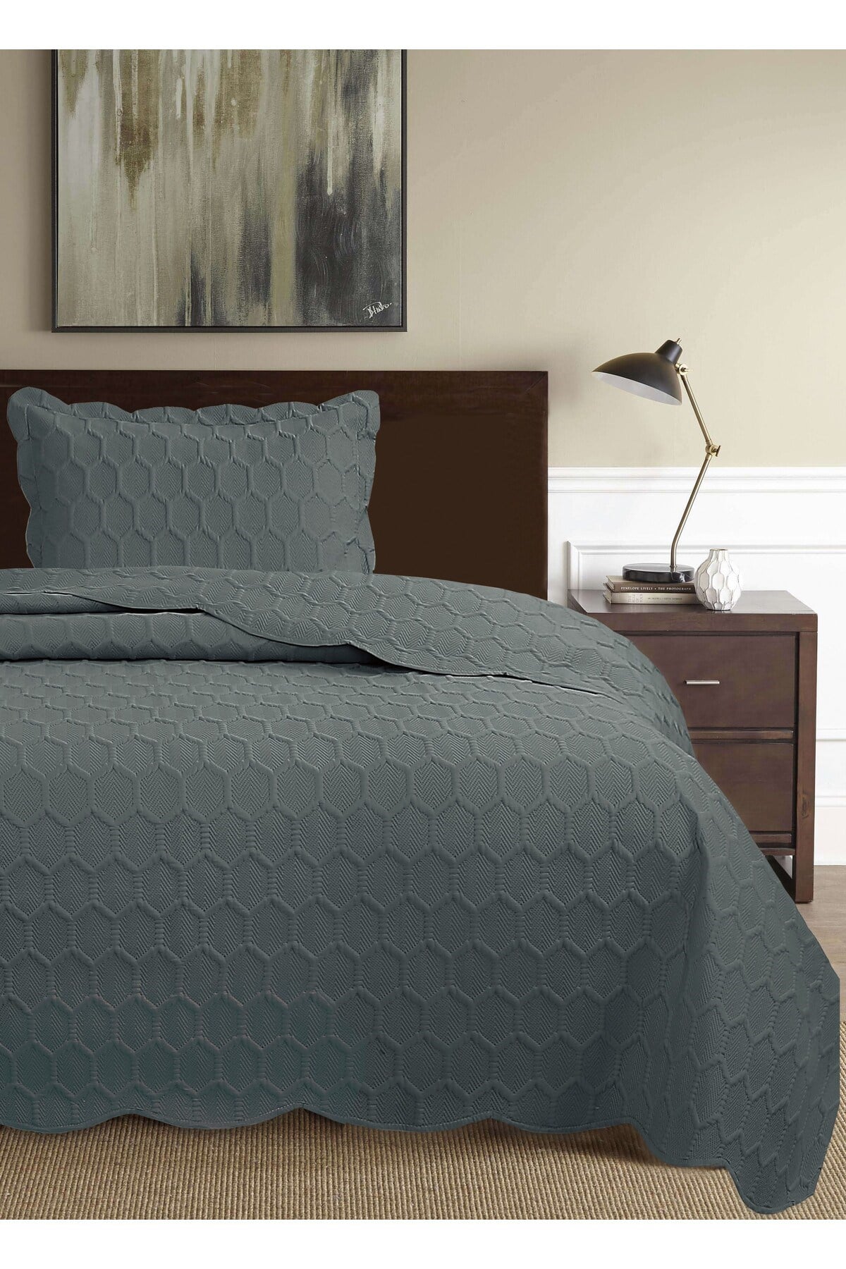 Honey Comb 3D Tek Kişilik Yatak Örtüsü Seti (2 Parça) - 180x240 cm - Pvc Çantalı