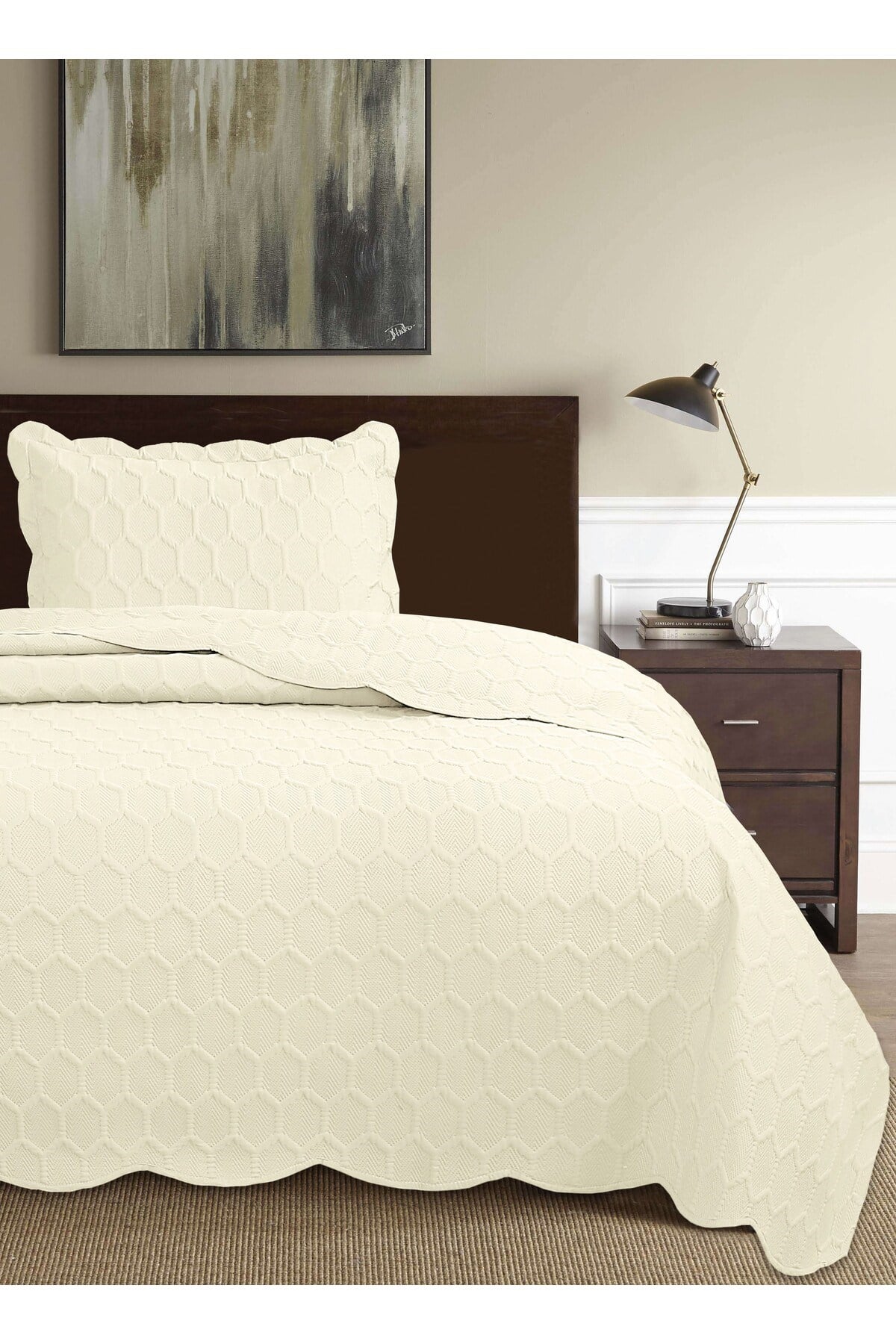 Honey Comb 3D Tek Kişilik Yatak Örtüsü Seti (2 Parça) - 180x240 cm - Pvc Çantalı