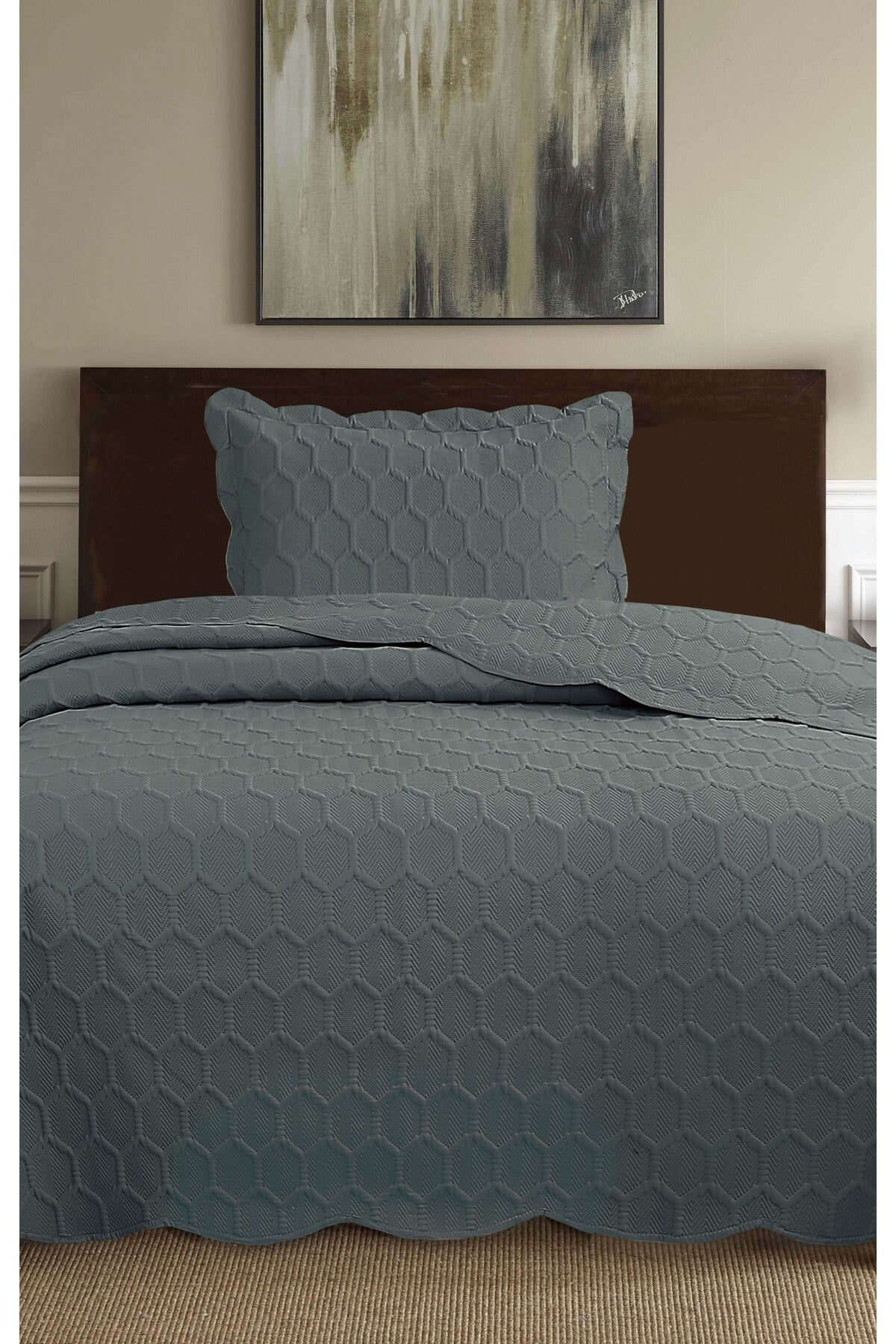 Honey Comb 3D Tek Kişilik Yatak Örtüsü Seti (2 Parça) - 180x240 cm - Pvc Çantalı