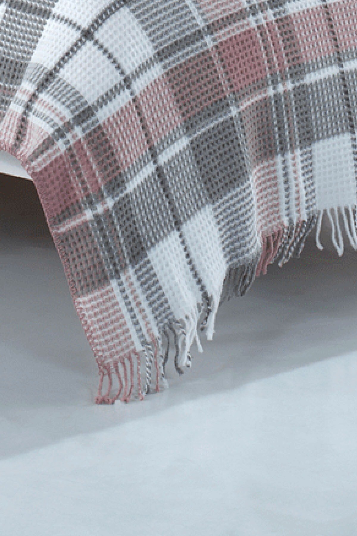 Inka Gül Kurusu Tek Kişilik Cozy Life Skoç Püsküllü Battaniye