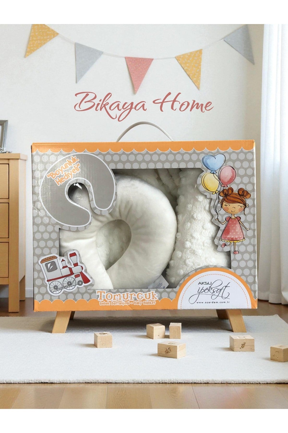 İpeksoft Tomurcuk Bebek Battaniye - Boyunluk Hediyeli - 90x110 cm - Orijinal Kutulu