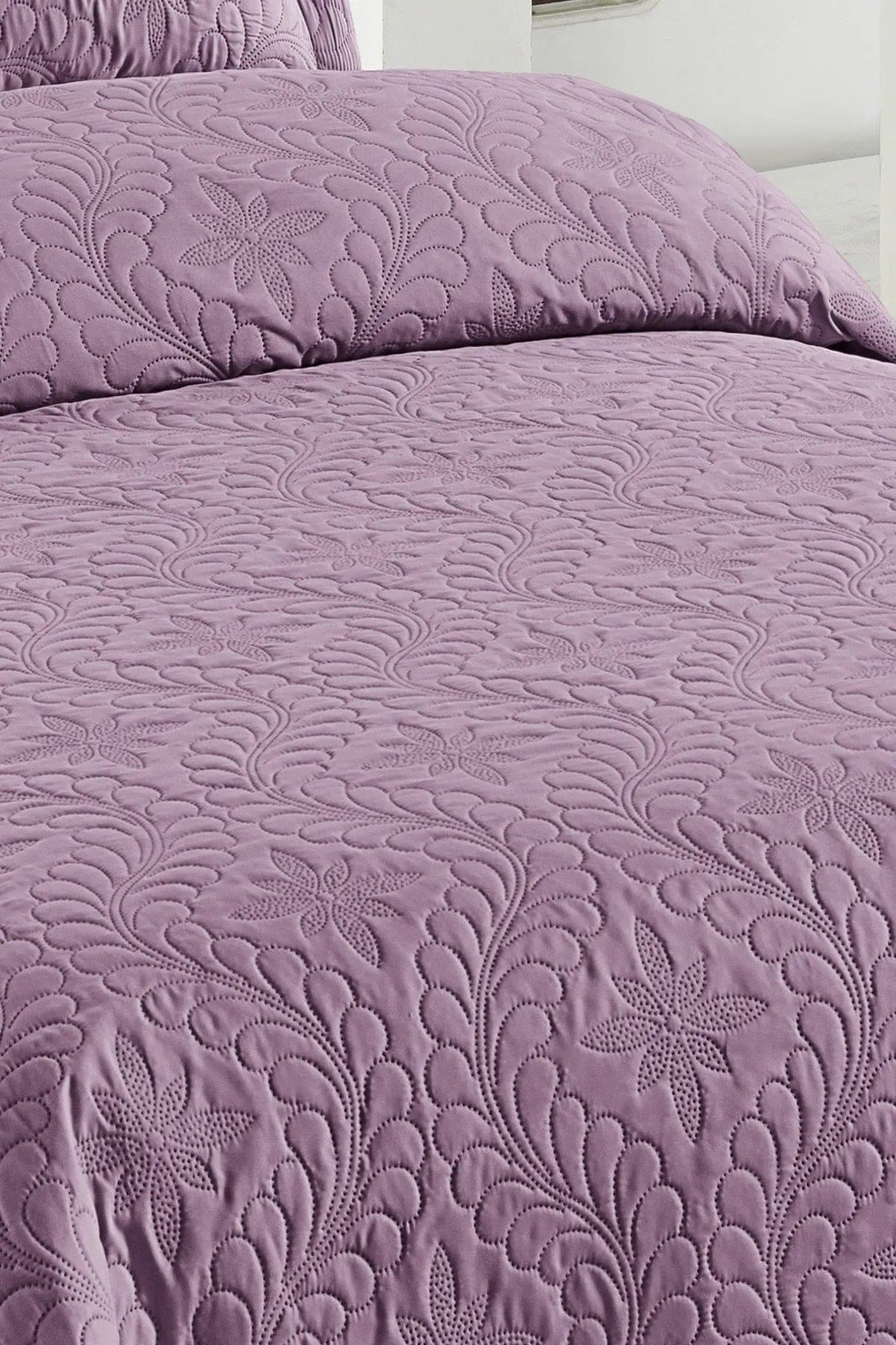 Ivy Açık Lila Tek Kişilik Microfiber Kapitone Yatak Örtüsü