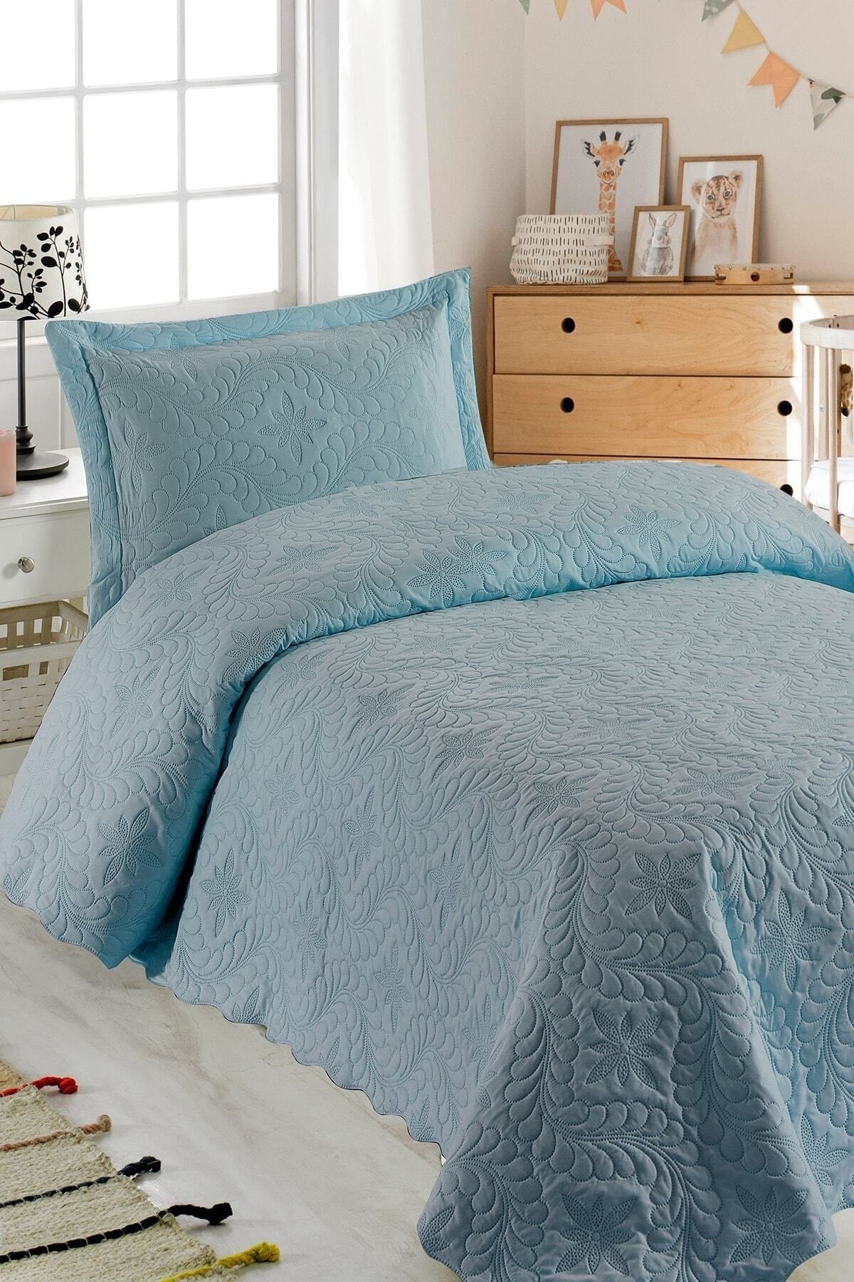 Ivy Mint Tek Kişilik Microfiber Kapitone Yatak Örtüsü