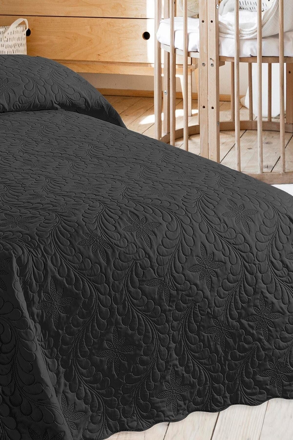Ivy Siyah Tek Kişilik Microfiber Kapitone Yatak Ör