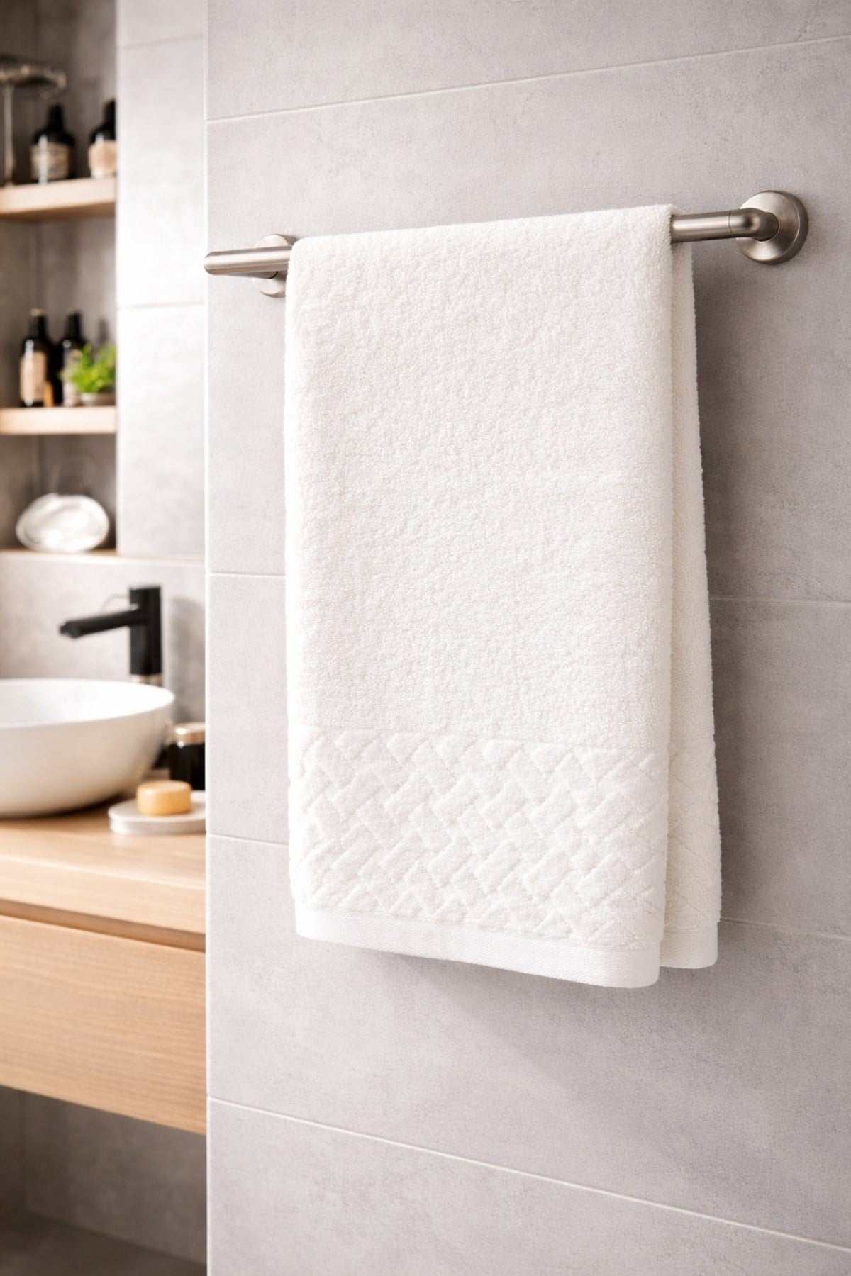 Kısmi Kadife Büyük Boy Banyo Havlusu 90x150 cm | Yumuşak Dokulu | Emici & Konforlu | Günlük Kullanım