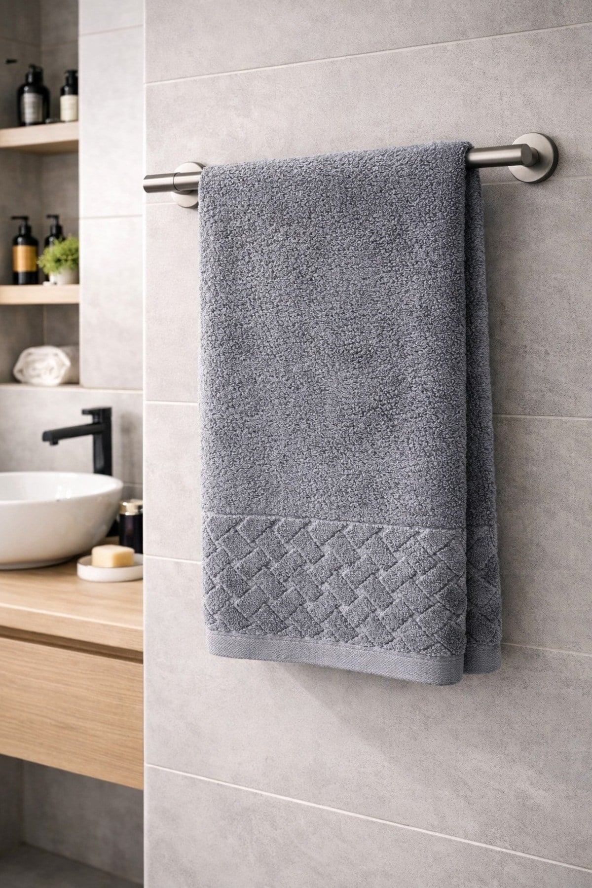 Kısmi Kadife Büyük Boy Banyo Havlusu 90x150 cm | Yumuşak Dokulu | Emici & Konforlu | Günlük Kullanım