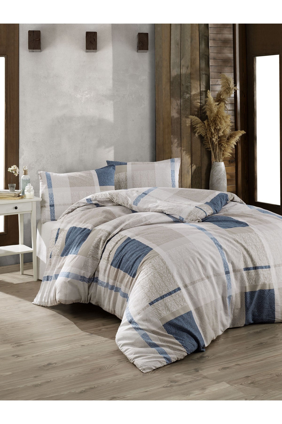 Kristal Ranforce Çift Kişilik Nevresim Takımı | %100 Pamuk | 57 Tel | 4 Parça | Lüks Kutu