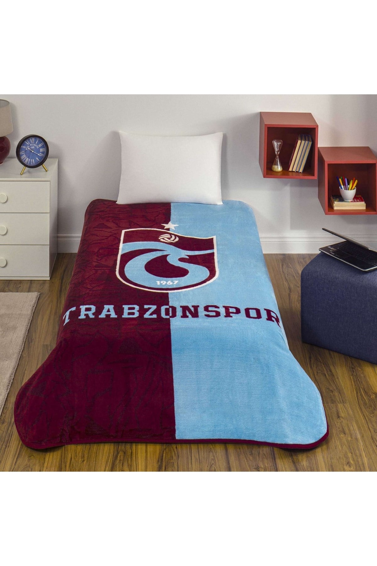 Lisanslı Trabzonspor Parçalı Tek Kişilik Battaniye