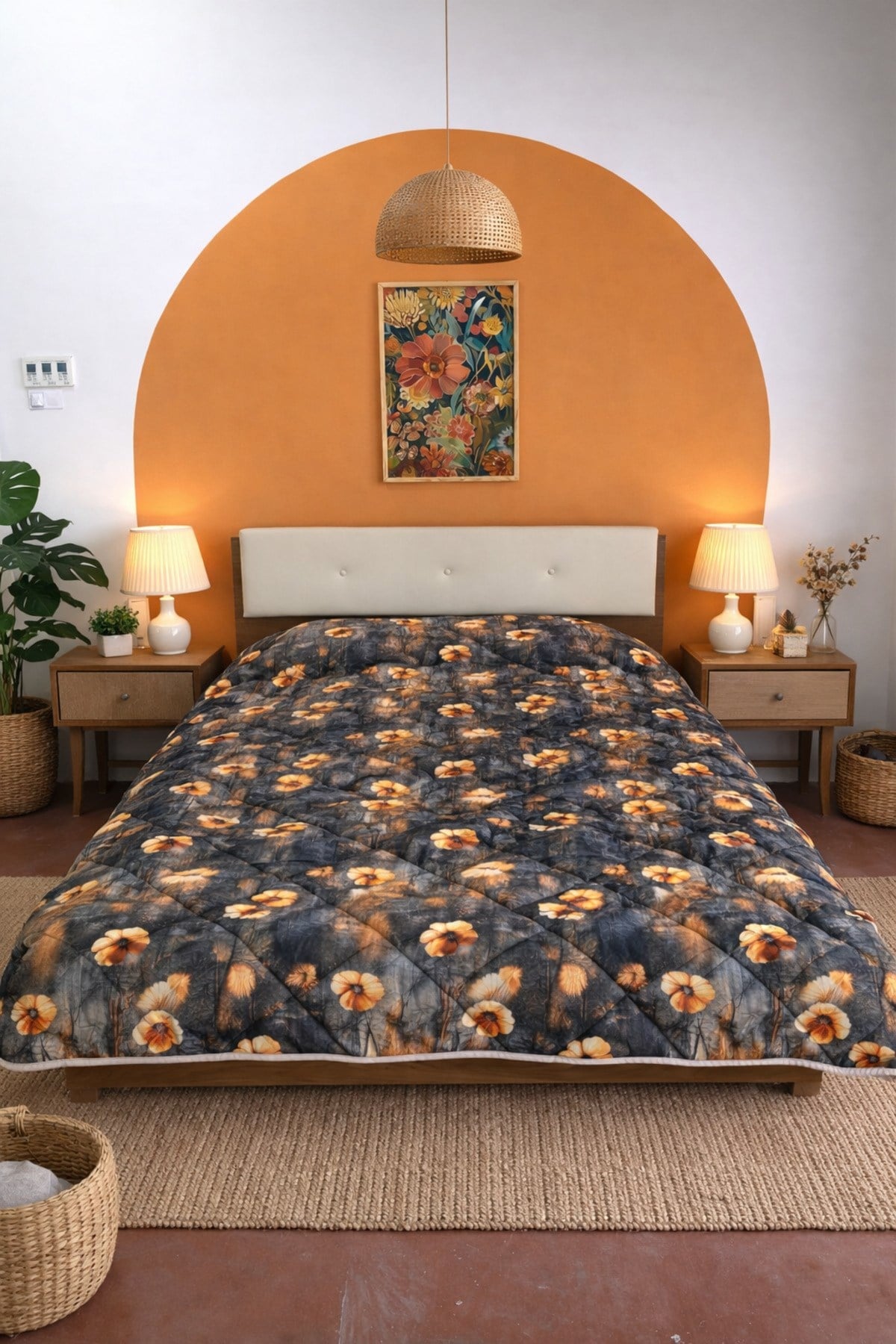 Lüks Tek Kişilik 5D Dijital Pamuk Yorgan | 155x215 cm | Dolgun, Kabartmalı | Yumuşacık & Konforlu Uyku