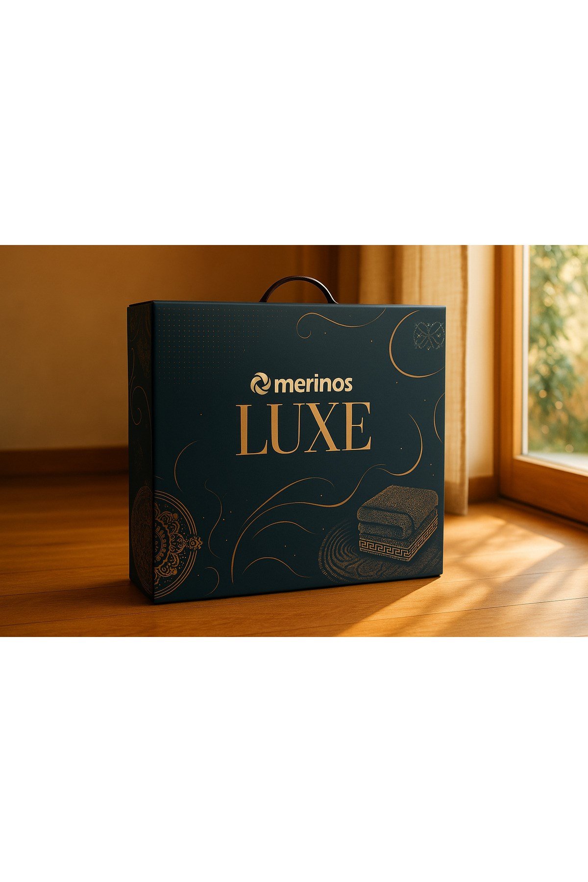 Luxe 3 Parça Çift Kişilik Yatak Örtüsü Seti Kutulu 230x250 Kareli Bej