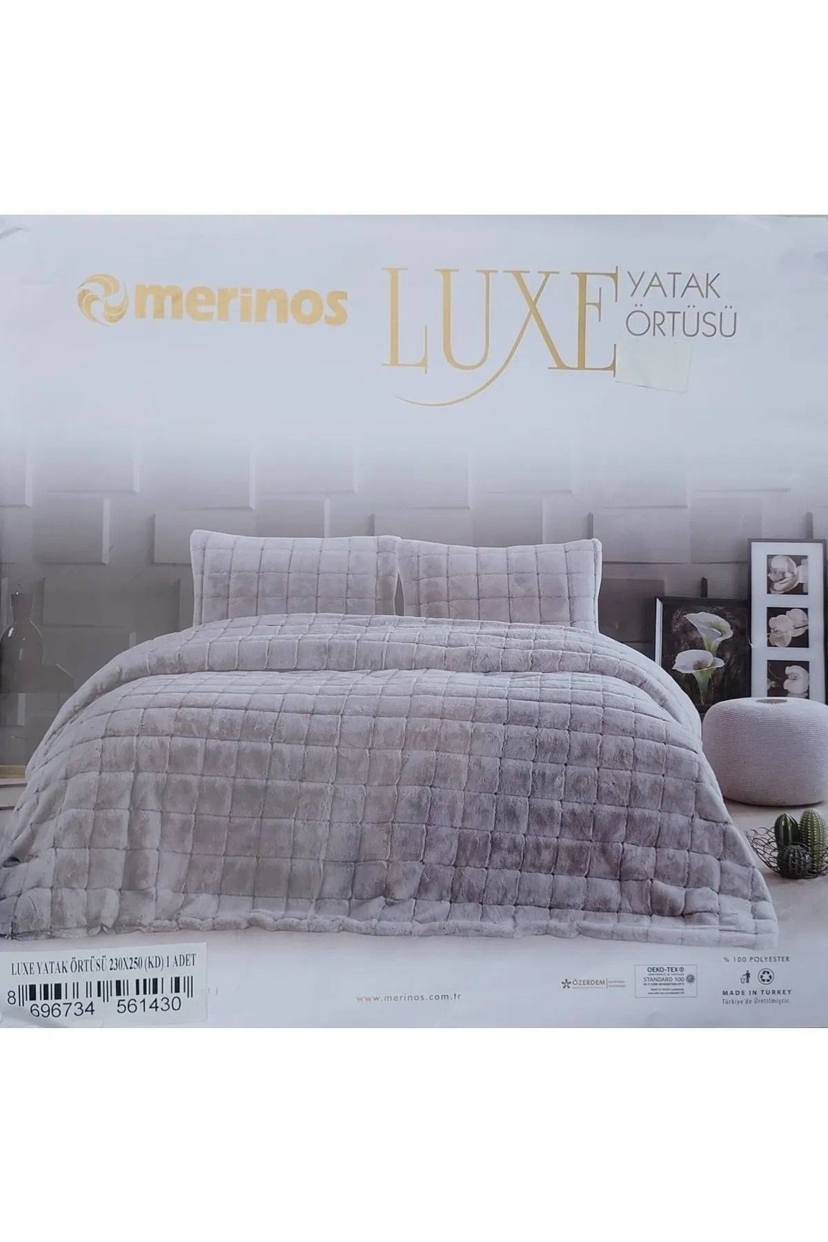 Luxe Yatak Örtüsü Takımı - Tavşan Tüyü / 230*250 Örtü - 2 Adet 50*70 Yastık Kılıfı
