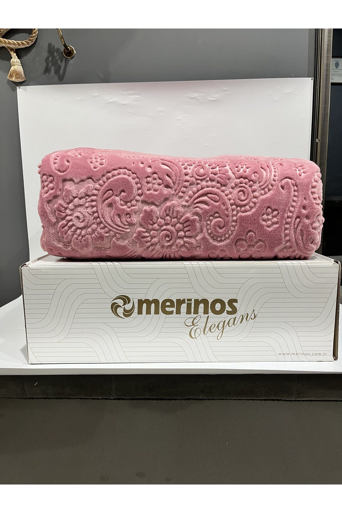 MERİNOS ELEGANCE ÇİFT KİŞİLİK BATTANİYE GÜL KURUSU